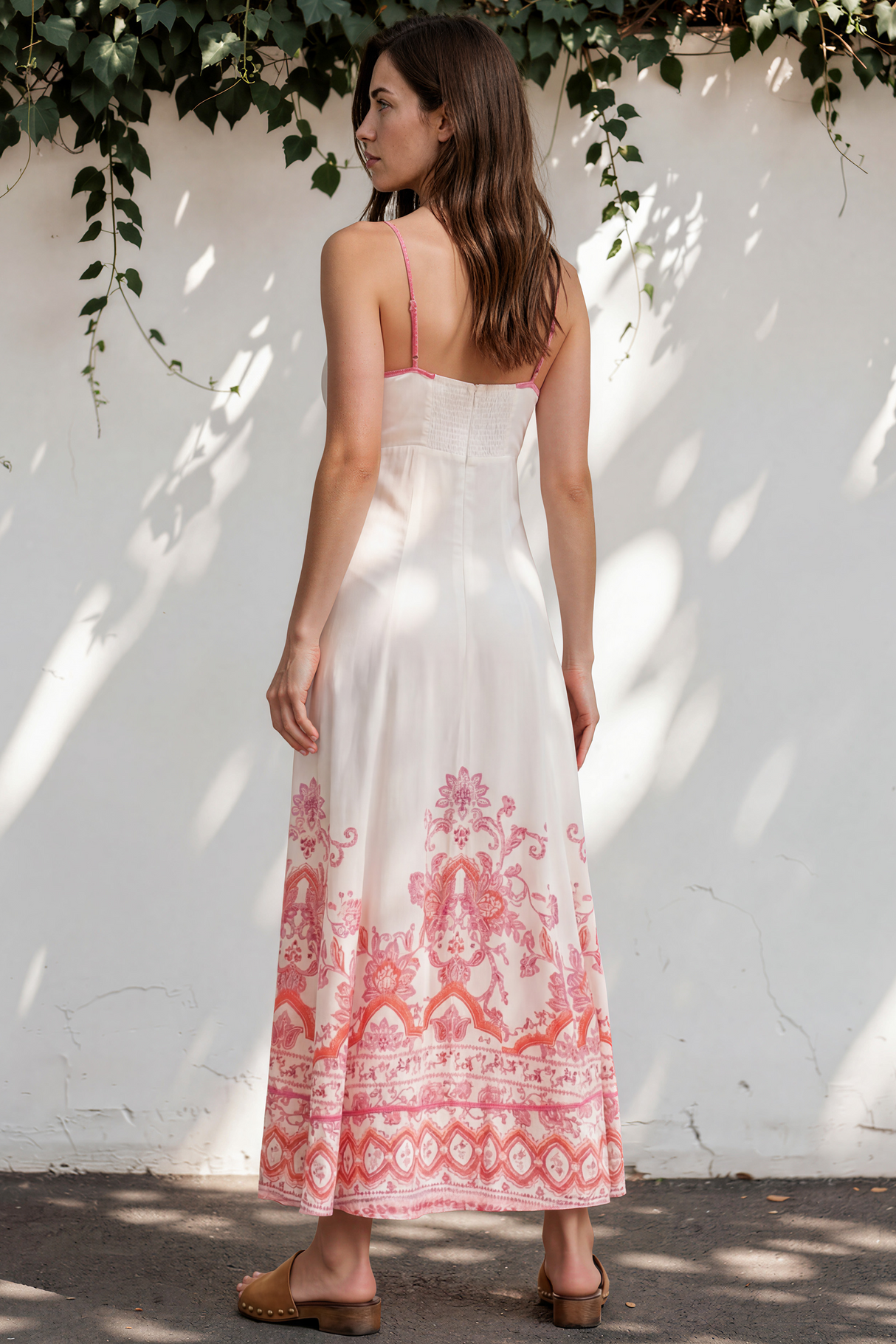 Model wearing Aviva Maxi Dress in Tawny Print from Salty Crush