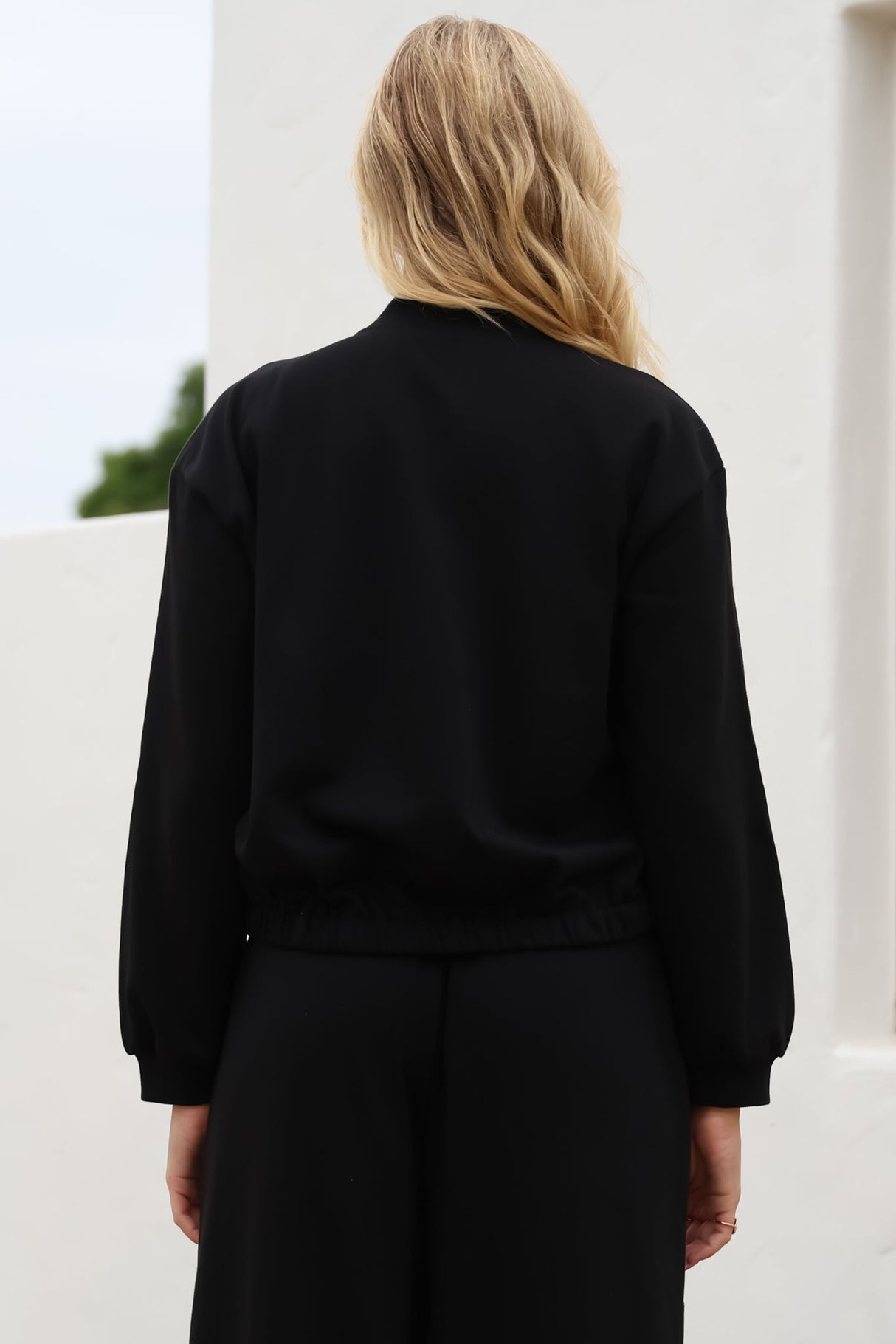 Bohdi Jacket - Contrast Decaled Crop Jacket in Black