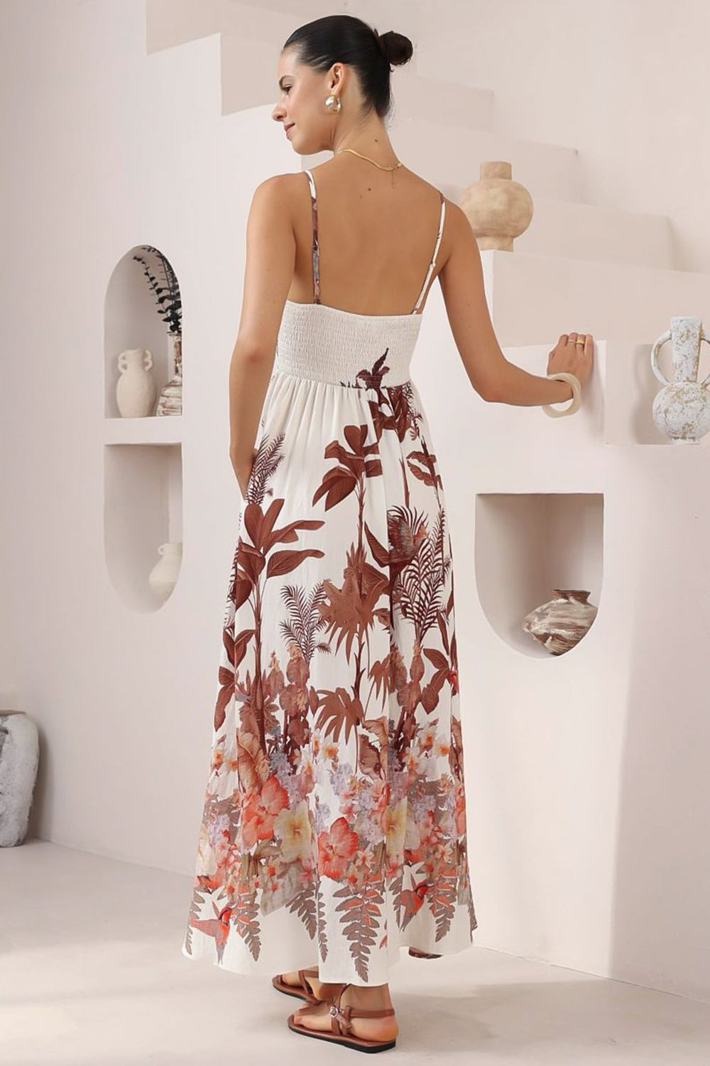 Mattina Maxi Dress: Spaghetti Strap Sun Dress in Azriel Print