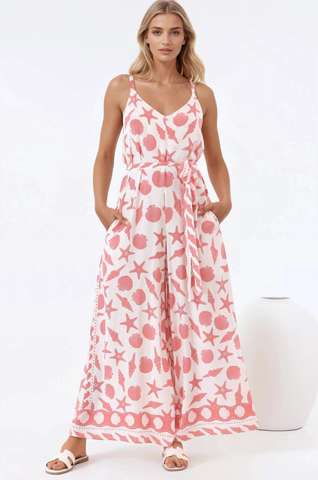 Brittany Jumpsuit - Adjustable Strap Overalls in Koralee Print