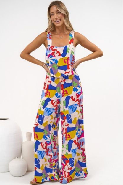 True Jumpsuit - Square Neckline Overall Jumpsuit in Annika Print