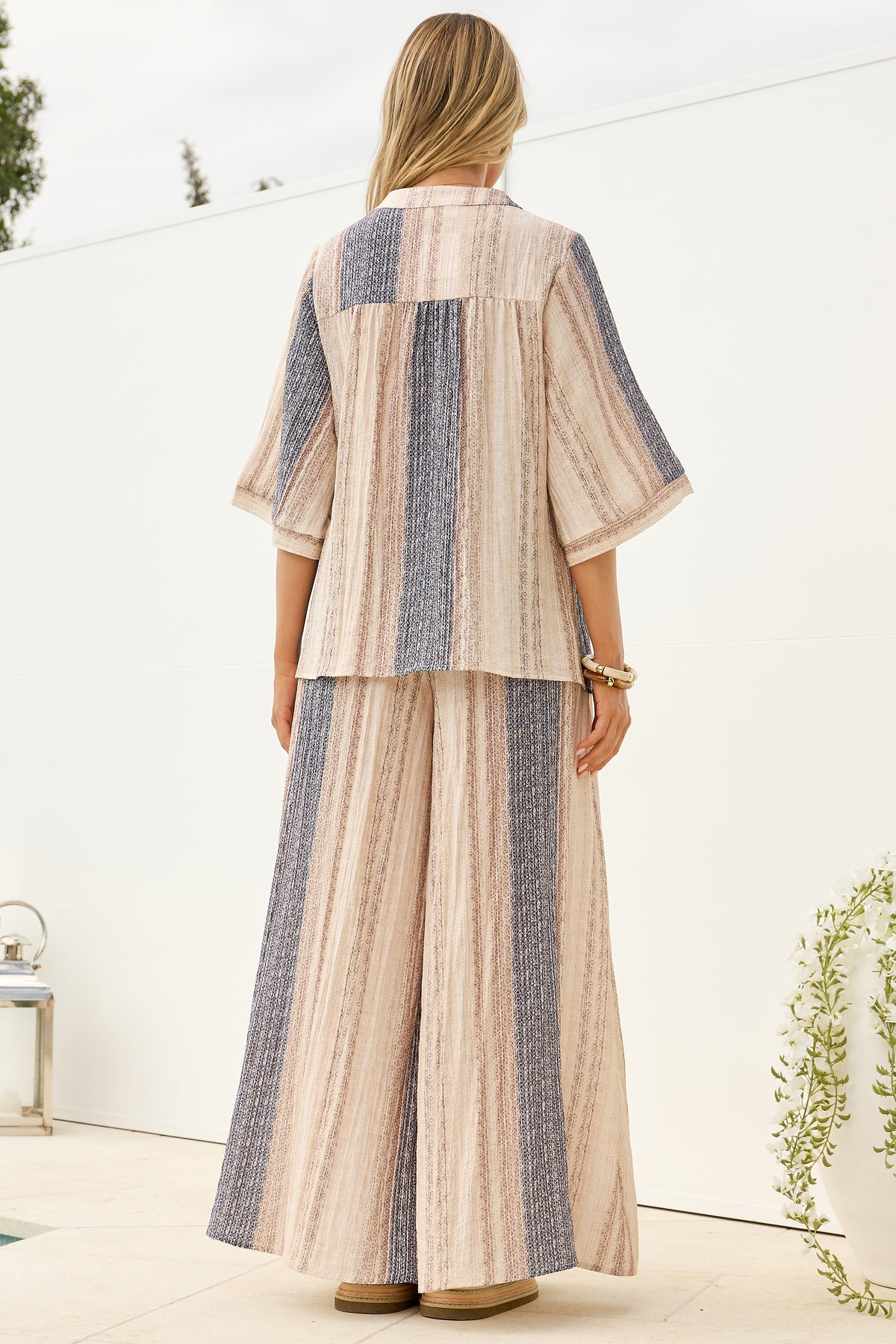 Charli Pants - Paper Bag High Waisted Wide Leg Pants in Millaray Print