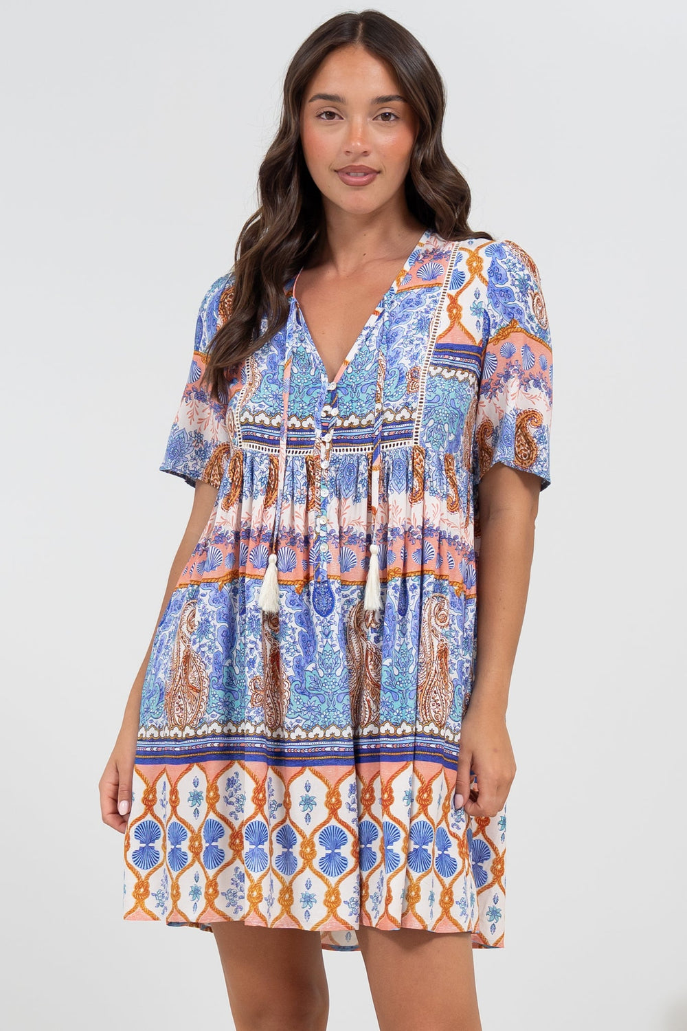 Chia Mini Dress - Babydoll Dress in Belly Print