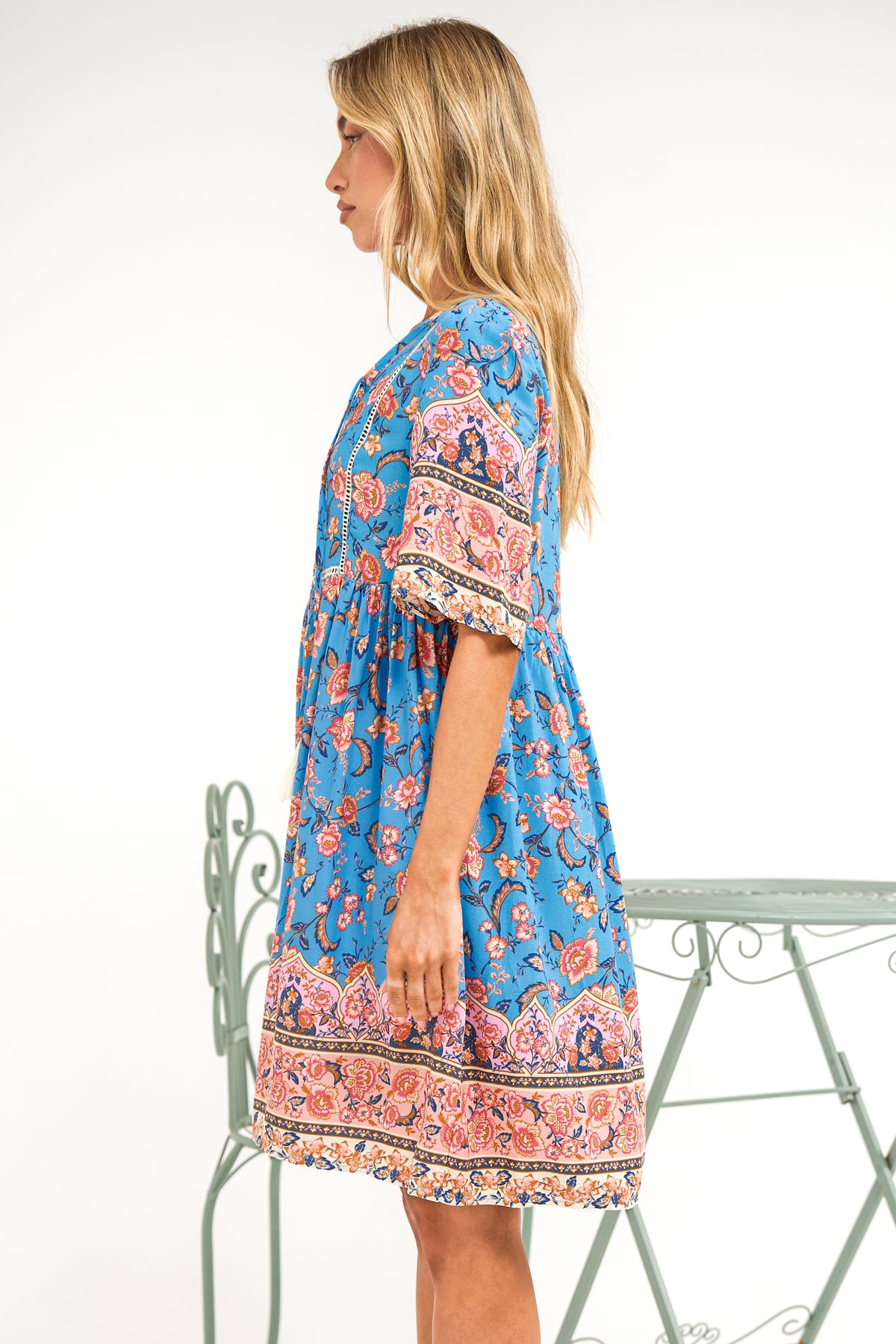 Chia Mini Dress - Babydoll Dress in Tamra Print