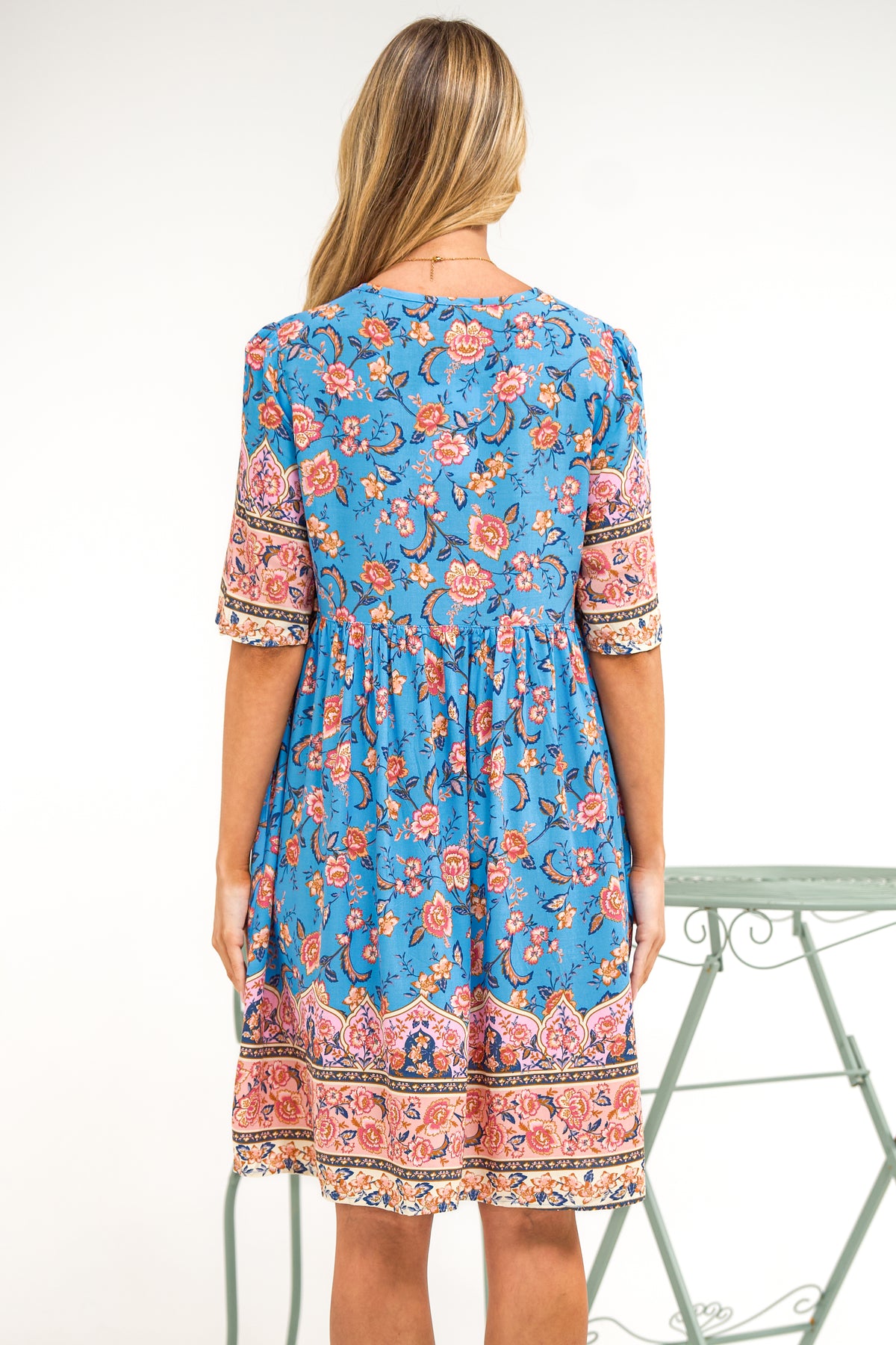 Chia Mini Dress - Babydoll Dress in Tamra Print