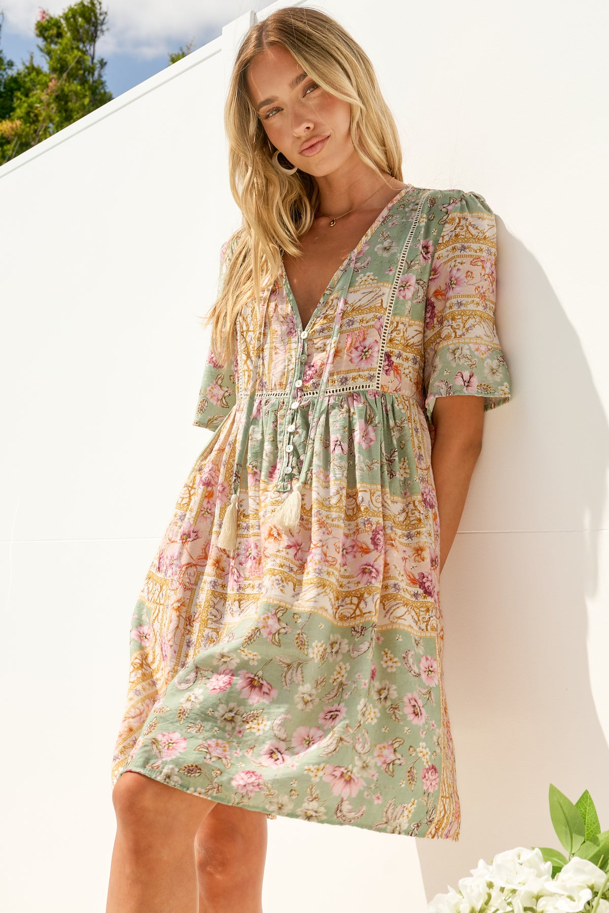 Chia Mini Dress - Babydoll Dress in Ottilie Print