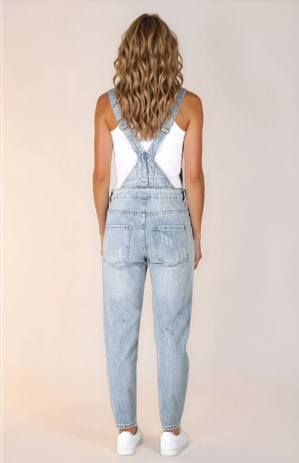 Aeryn Denim Overalls - Straight Leg Dungarees in Stone Wash Denim
