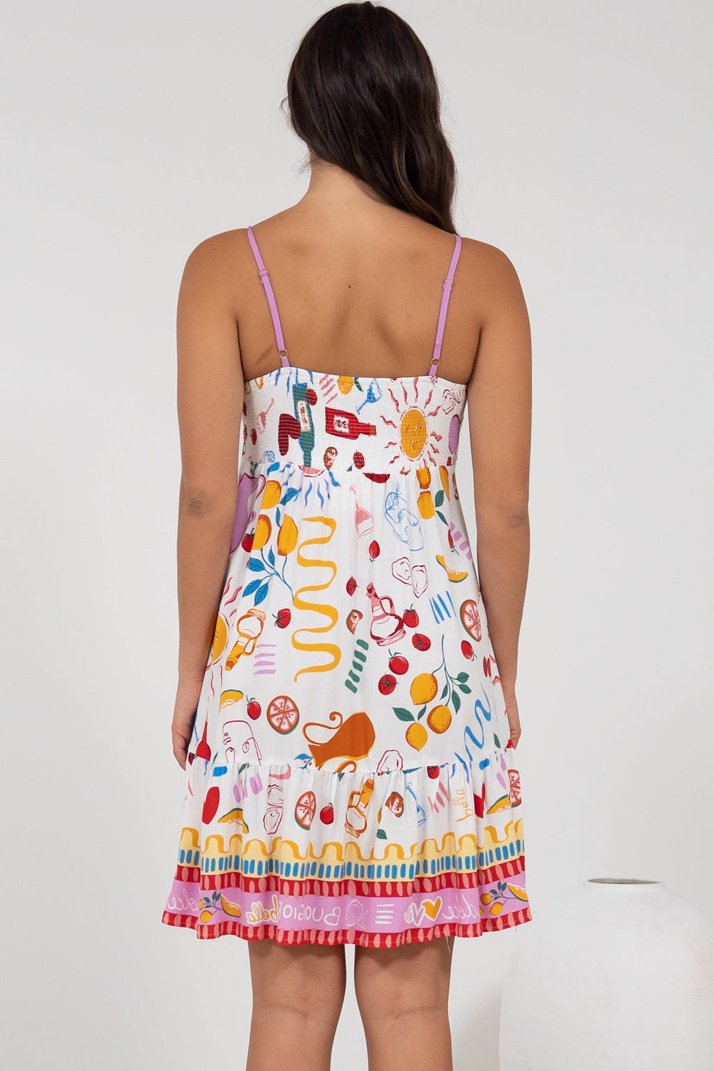 Essie Mini Dress - Sun Dress With Shirred Back In Dolce Vita