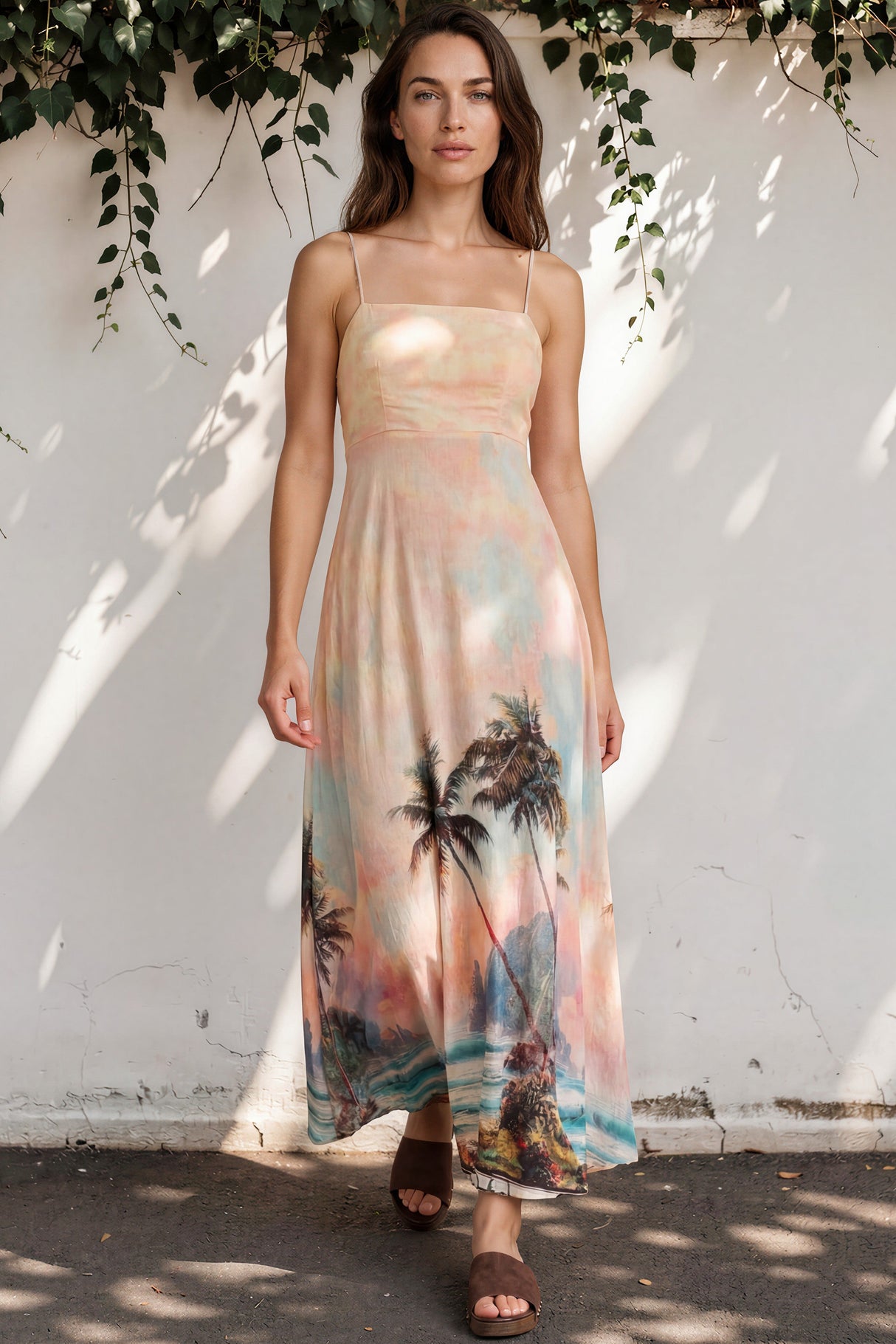 Model wearing Gretal Maxi Dress in Darya Print from Salty Crush