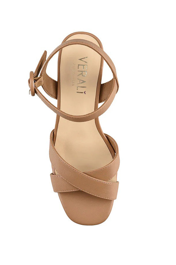 Heppell Platform Heels - Dark Camel Smooth
