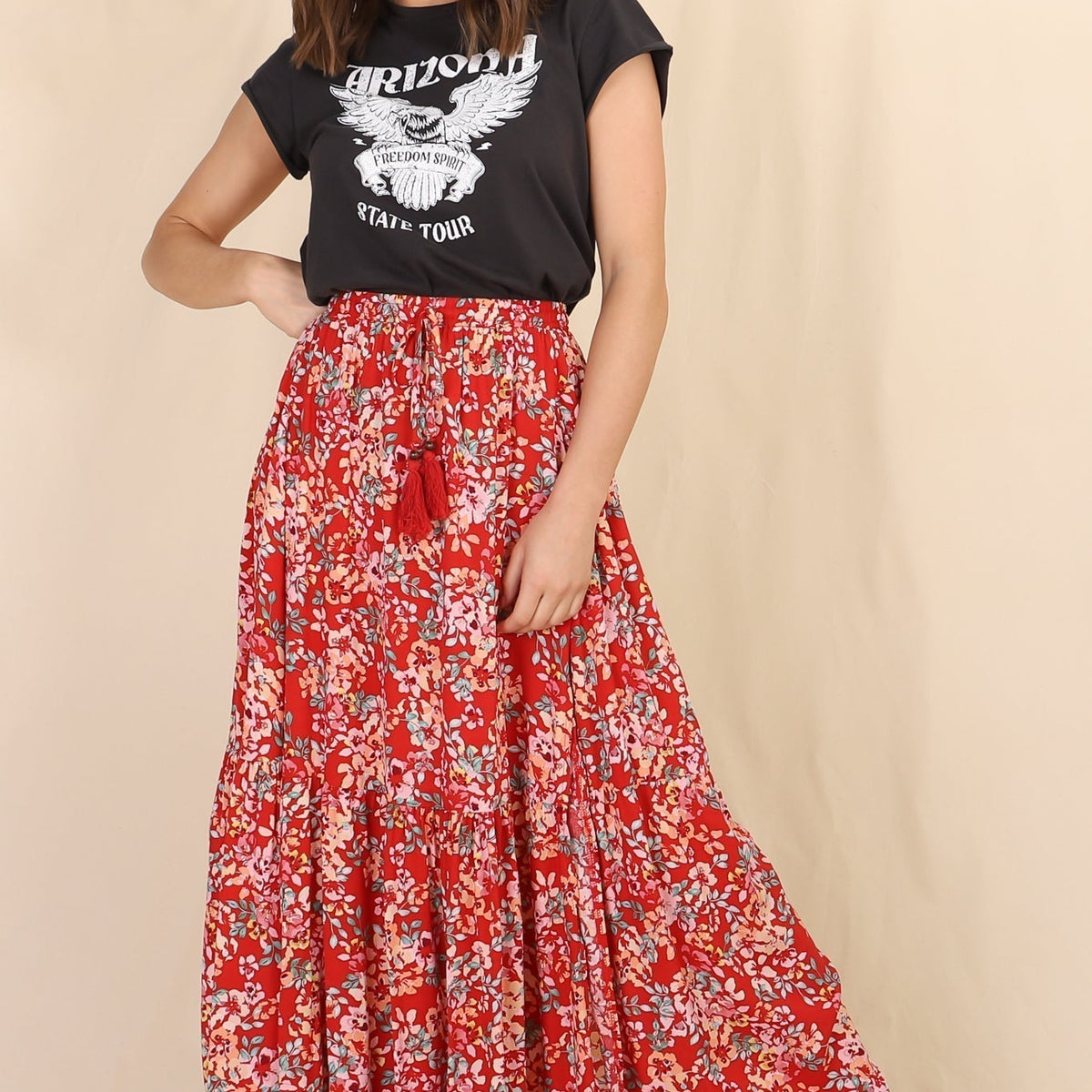 Shop the Hellen Maxi Skirt in floral Florentina Print | Salty Crush