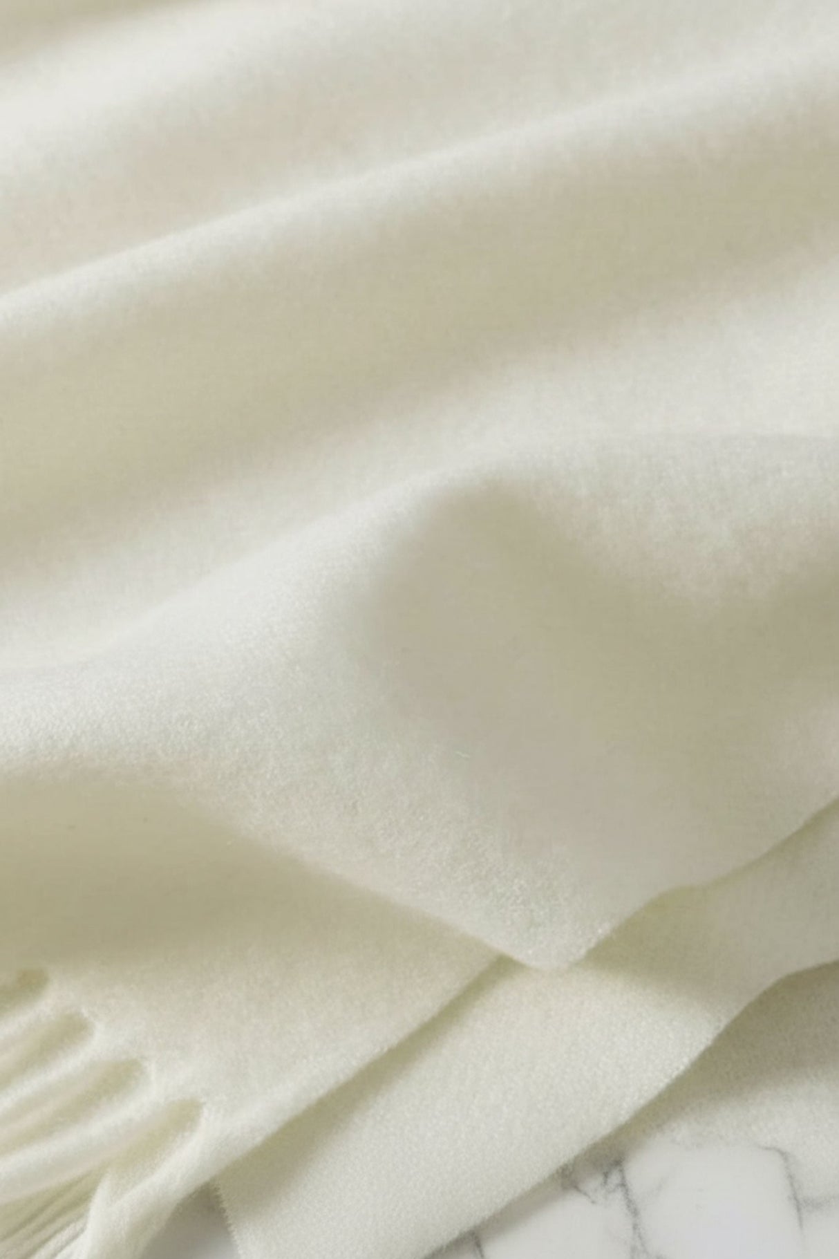 Jacory Scarf - Soft Cozy Wrap Scarf with Tassel Detail in Cream