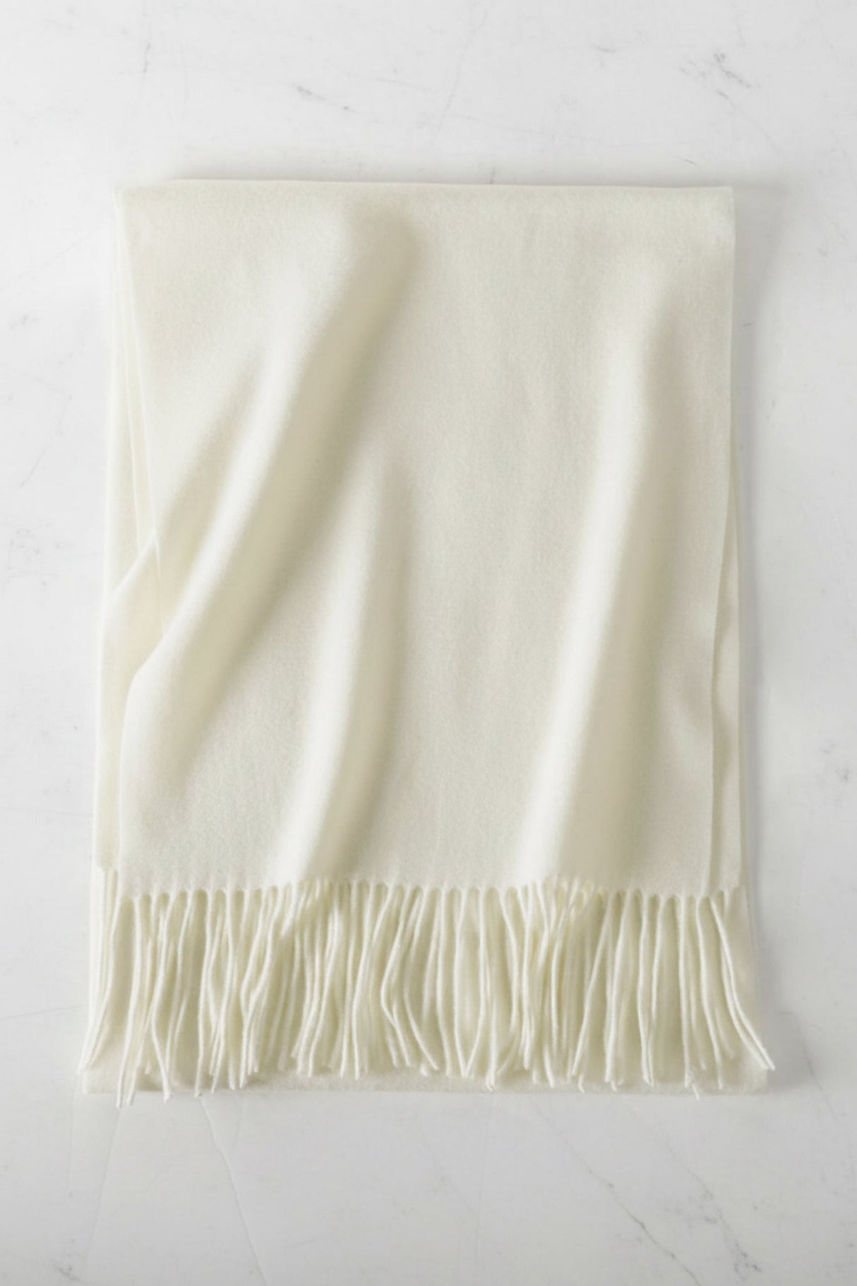 Jacory Scarf - Soft Cozy Wrap Scarf with Tassel Detail in Cream