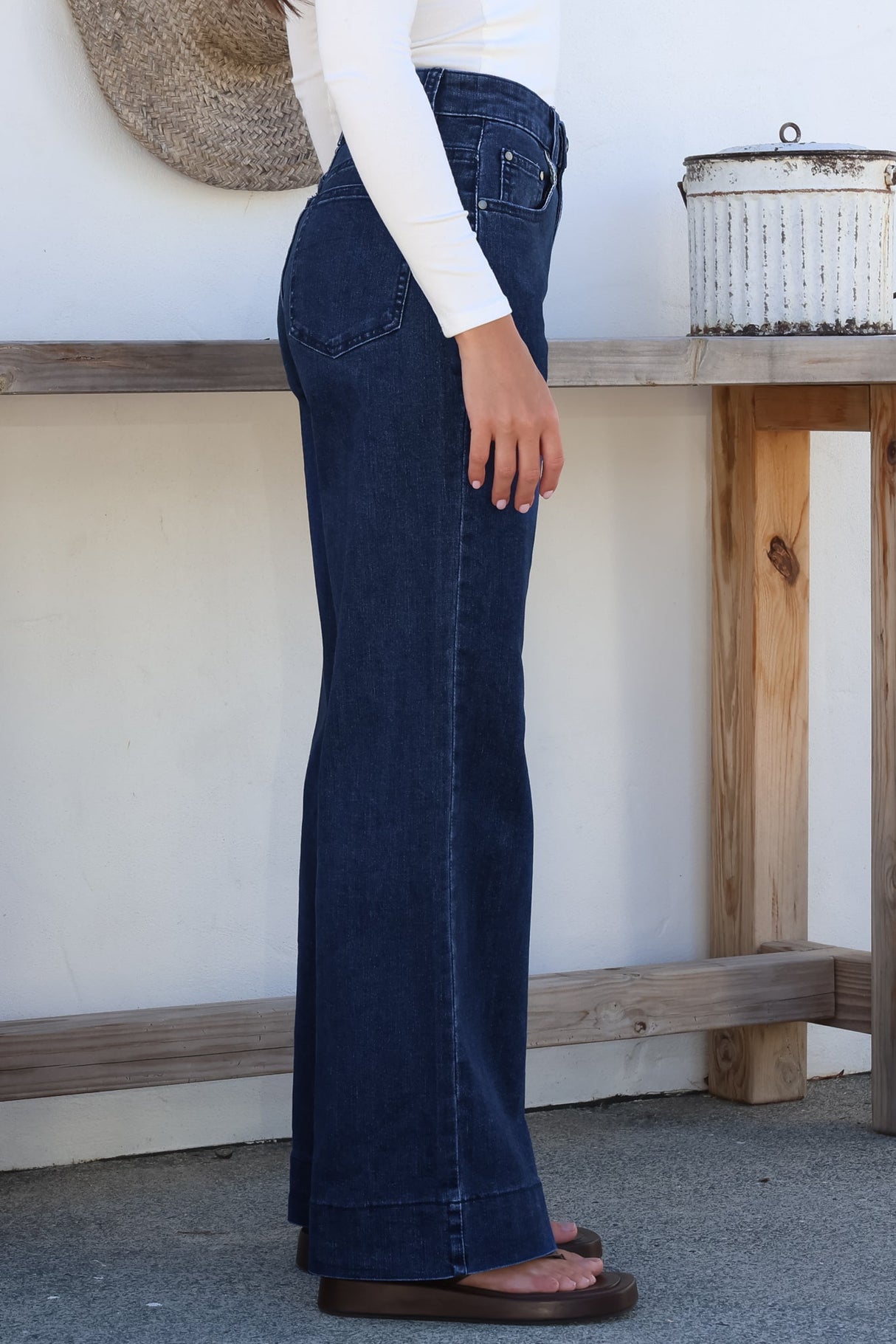 Jesse Jeans - High Waisted Wide Leg Jeans in Dark Denim