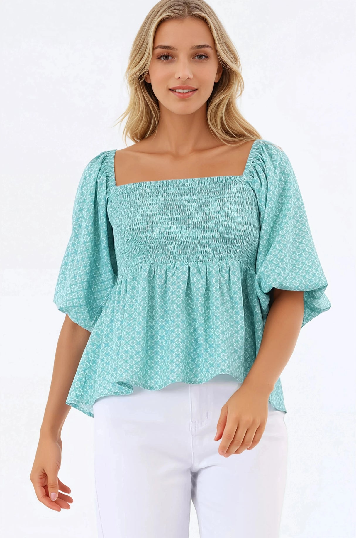 Jones Top - On or Off Shoulder Pull Over Top in Airin Print