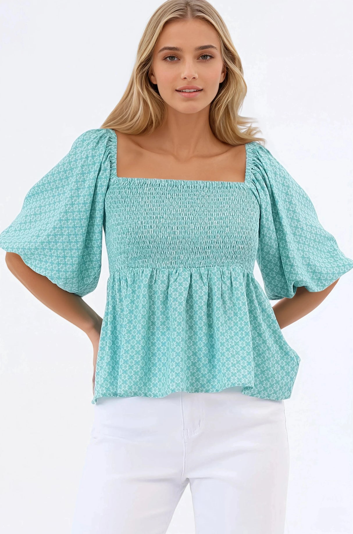 Jones Top - On or Off Shoulder Pull Over Top in Airin Print