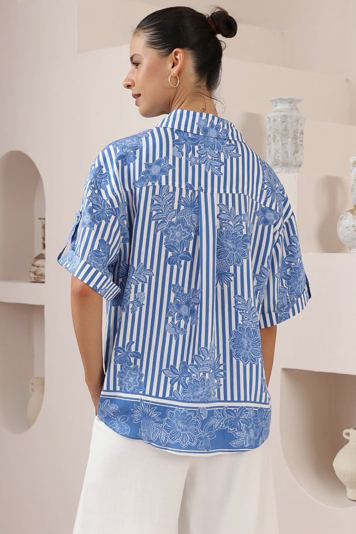 Kade Shirt - Collared Button Down with Pockets in Keller Print