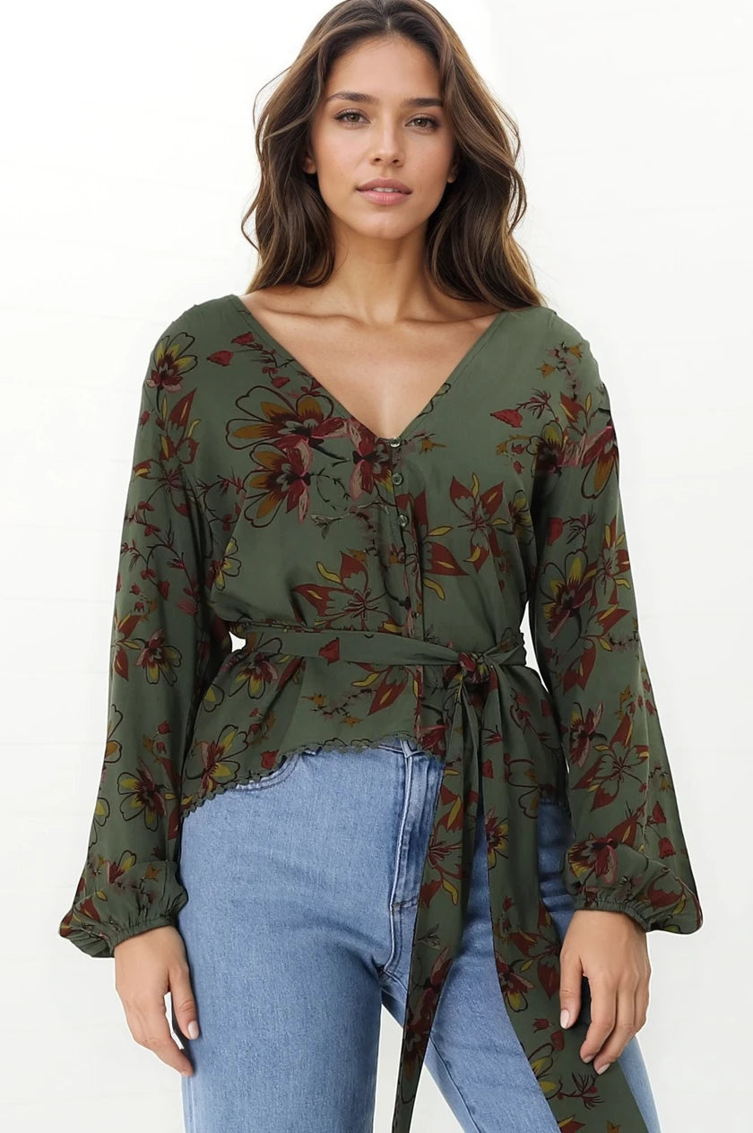 JAASE - Koi Top: Long Sleeve Sleeve in Esme Print