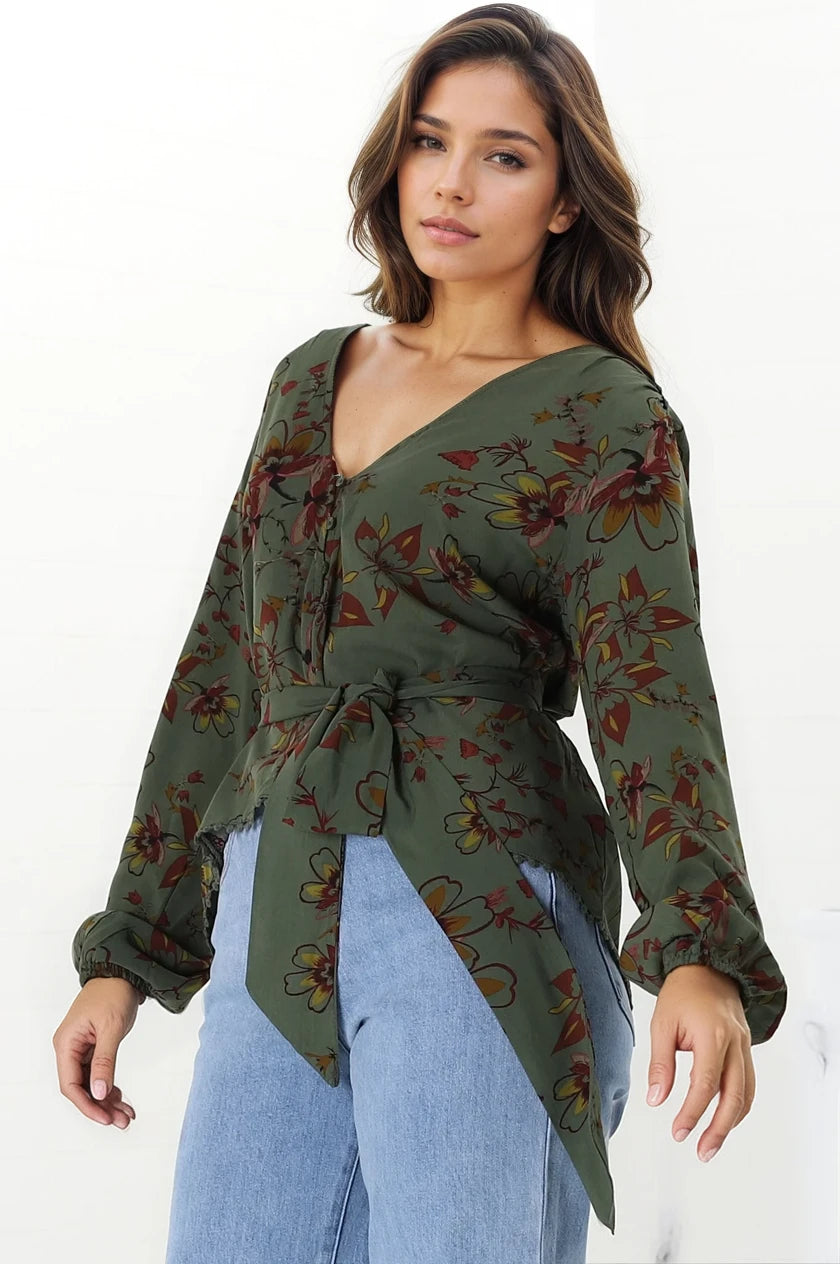 JAASE - Koi Top: Long Sleeve Sleeve in Esme Print