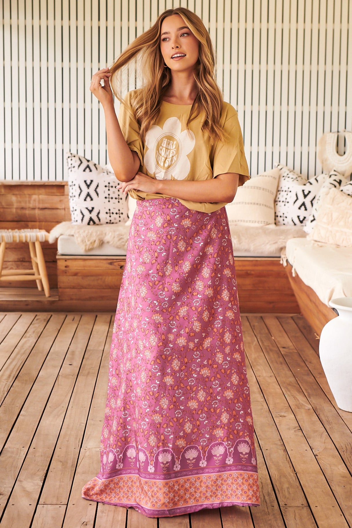 Reeva - Rose Maxi Skirt