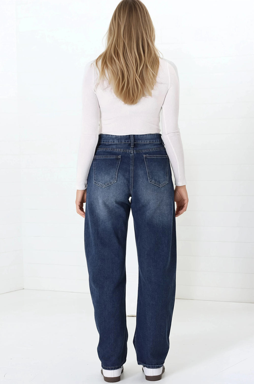 Luca Jeans - Whiskers Relaxed Barrel Jean in Dark Denim