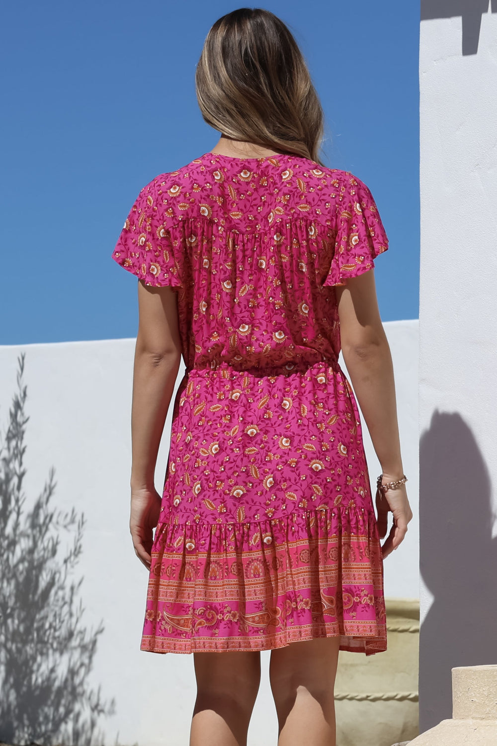Lucille Mini Dress - Cap Sleeve A Line Dress in Quinne Print