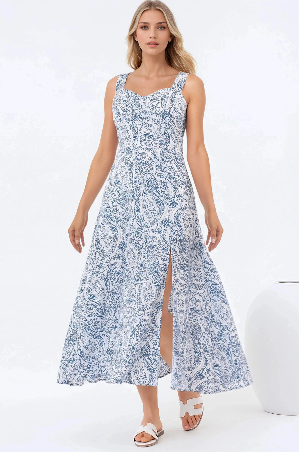 Meryn Midi Dress - Tie Sleeve A-Line Sun Dress in Talitha Print