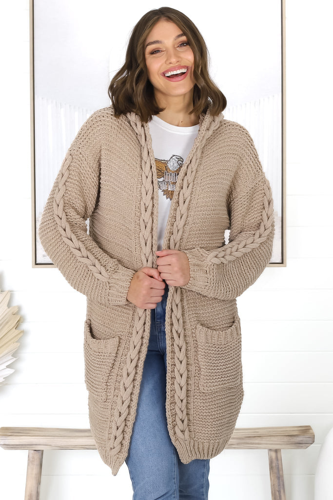 Tan hot sale knit cardigan