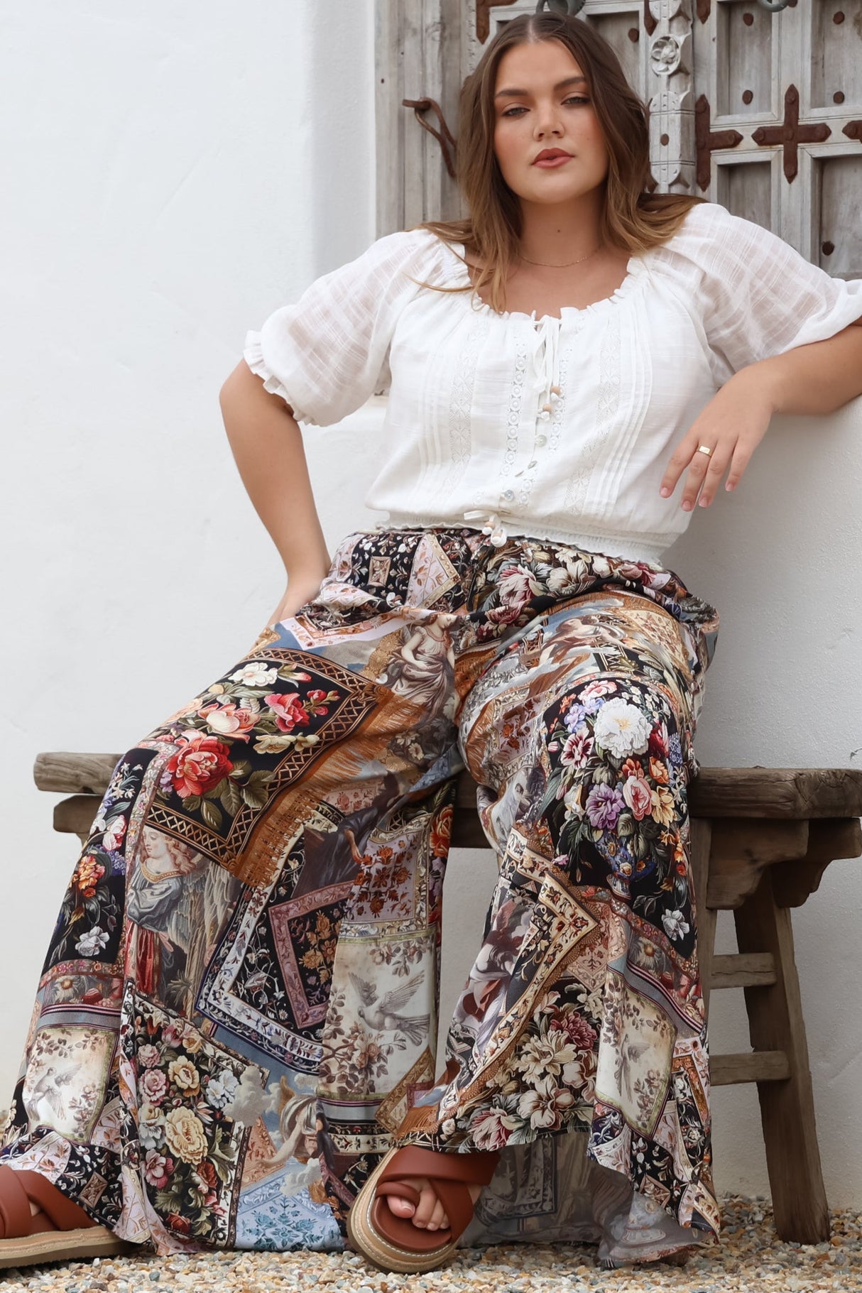 Nadiya Crop - Adjustable Neck and Hemline Crop with Pleating Details in White