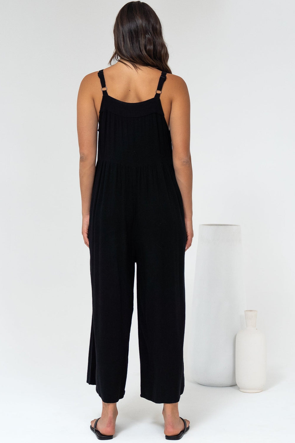 Fillipe Jumpsuit - Easy Wear Overalls with Pockets in Black
