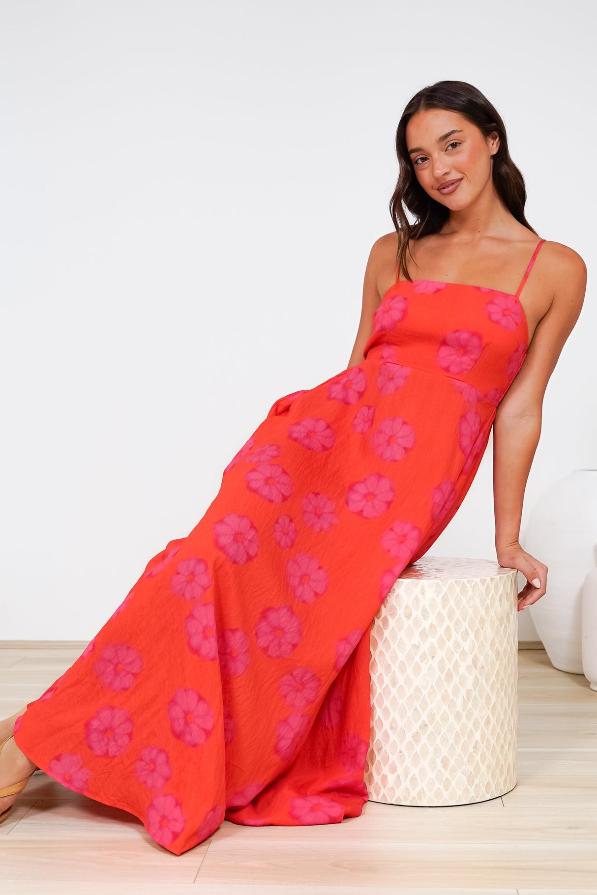 Radley Maxi Dress - Empire Line Sun Dress with Adjustable Straps in Sallio Print