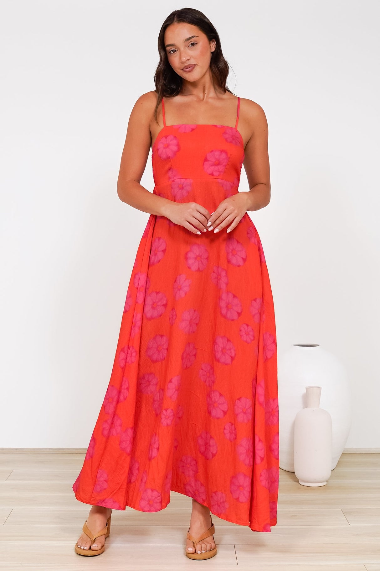 Radley Maxi Dress - Empire Line Sun Dress with Adjustable Straps in Sallio Print