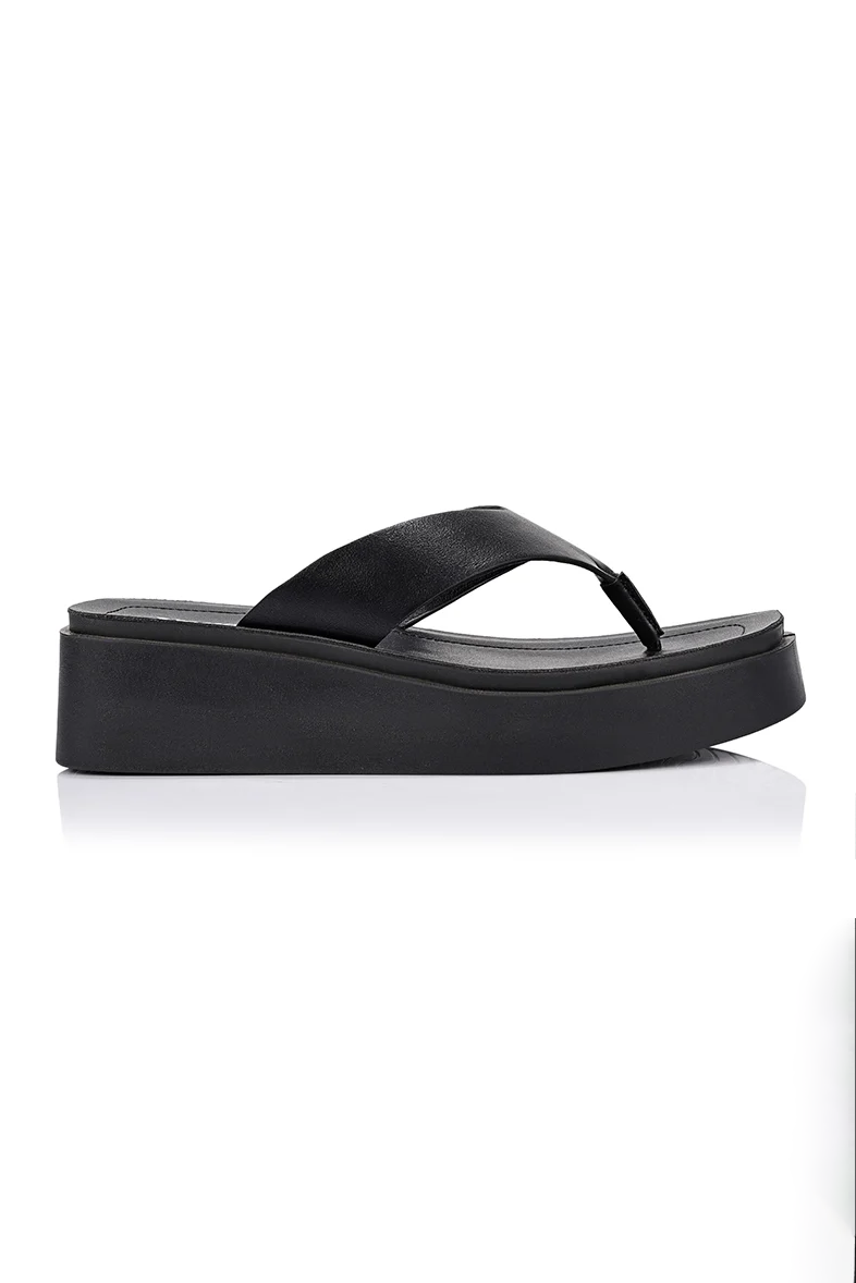 Raptor Flatform Thongs in Black