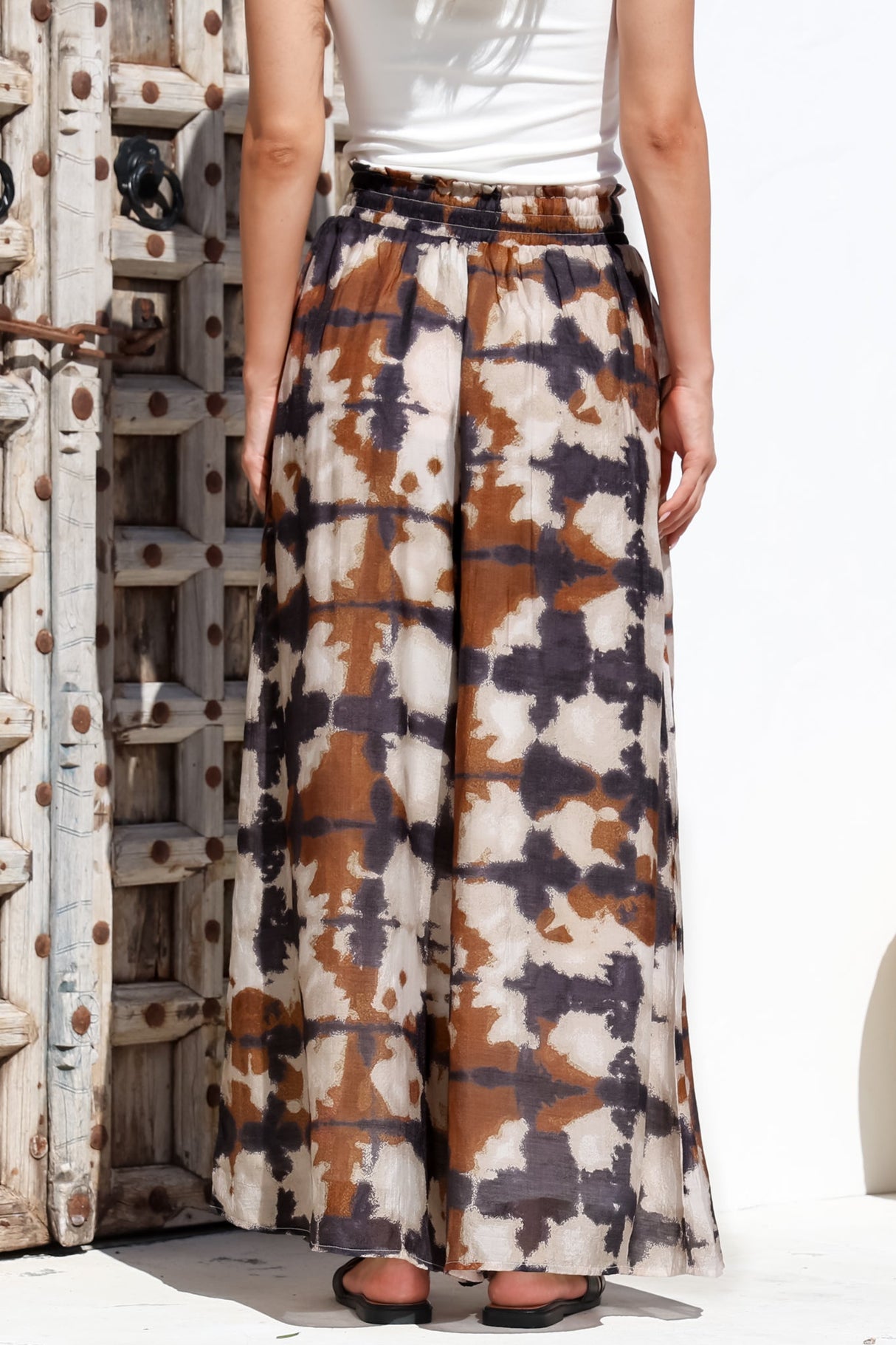 Rueben Pants - High Waisted Lined Wide Leg Pants with Pockets in Otis Print