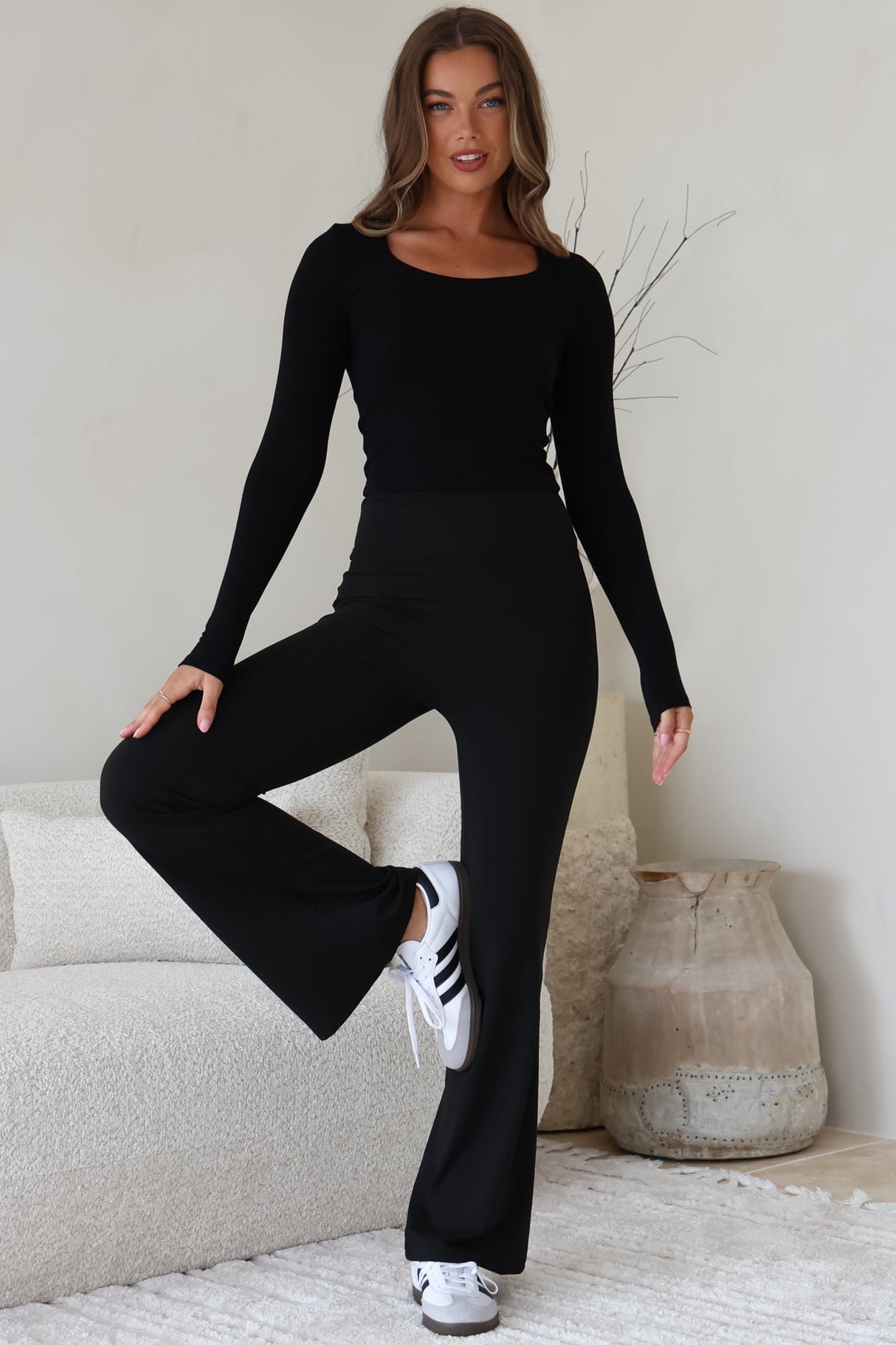 Scarlett Pants - High Waisted Flare Pants In Black
