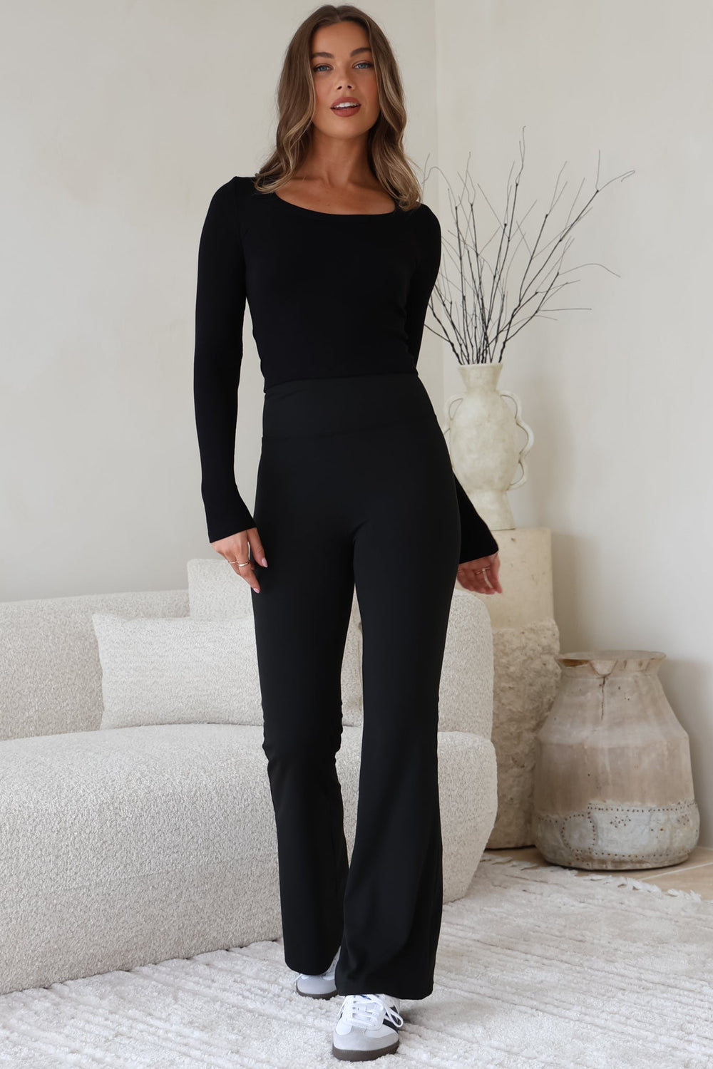 Scarlett Pants - High Waisted Flare Pants In Black