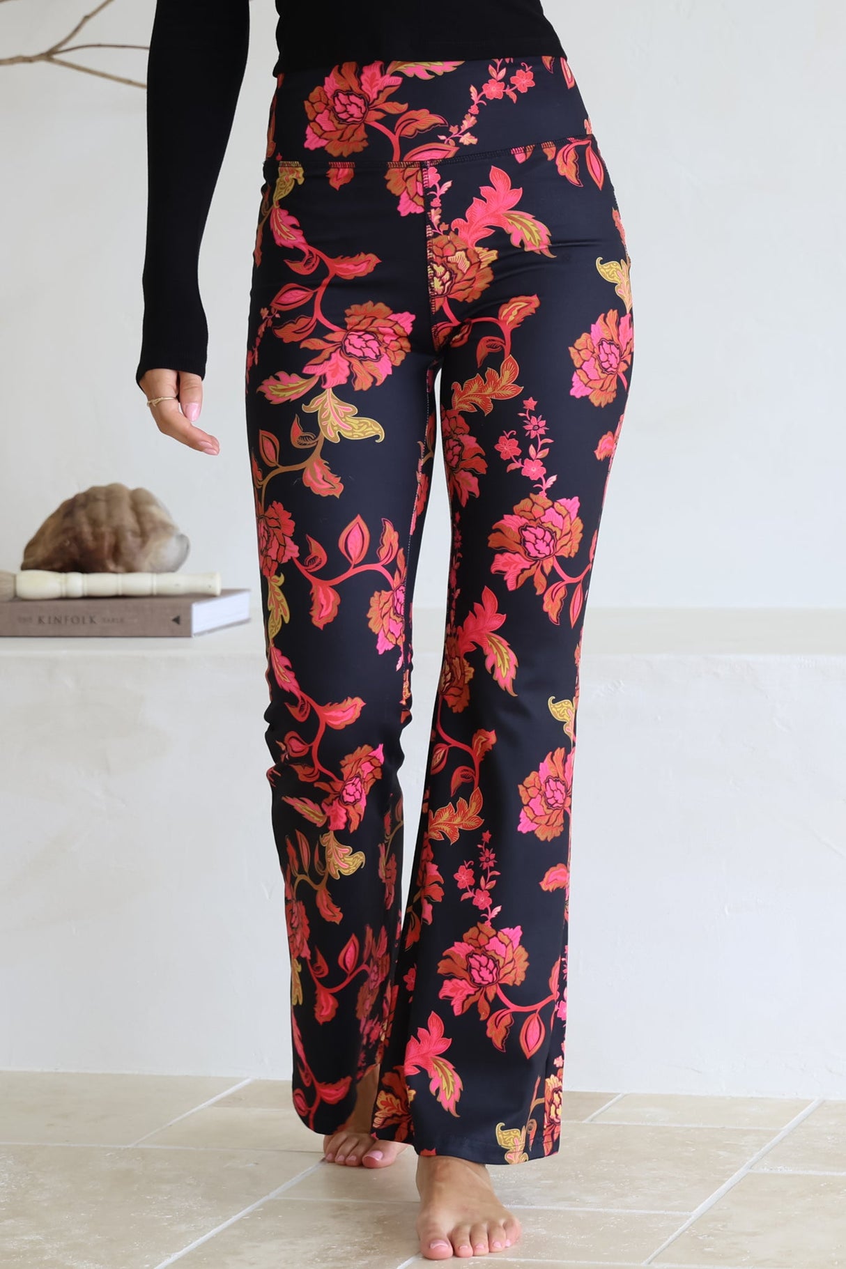Scarlett Pants - High Waisted Flare Pants In Valerie Print