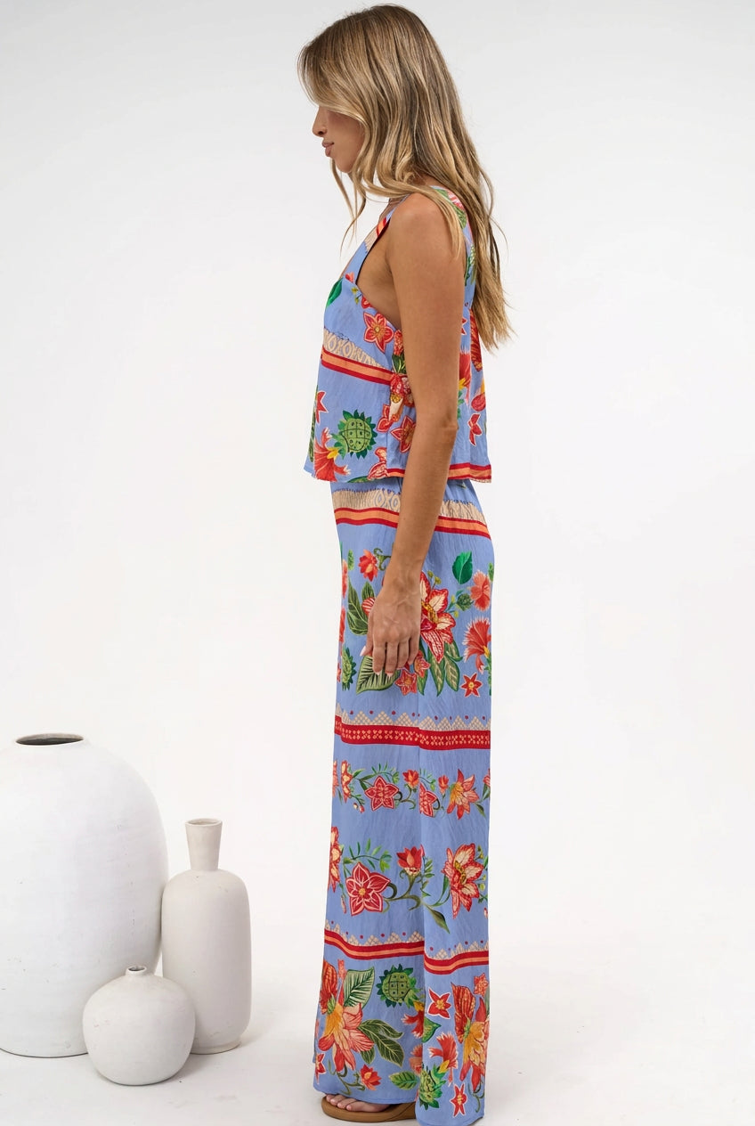 True Jumpsuit - Square Neckline Overall Jumpsuit in Leonora Print