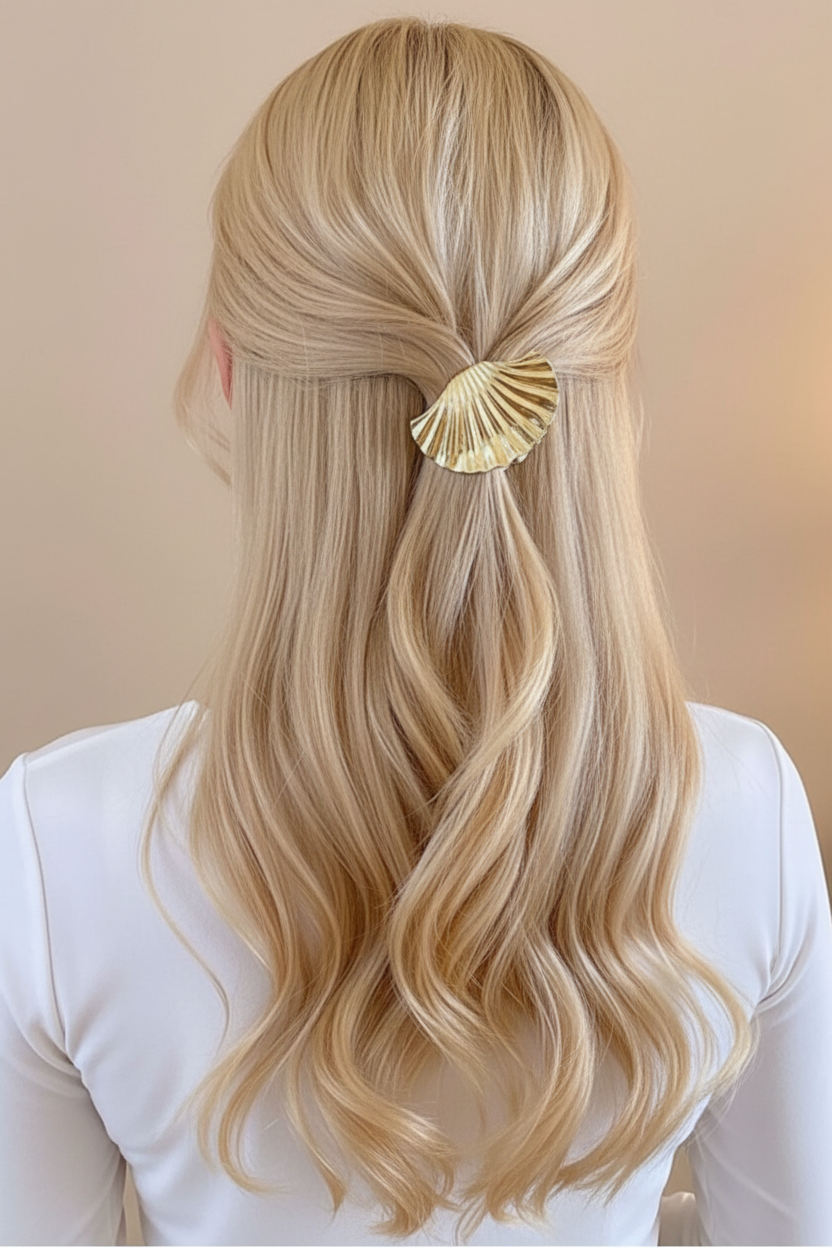 Talula Shell Hair Clips - Gold/Pearl