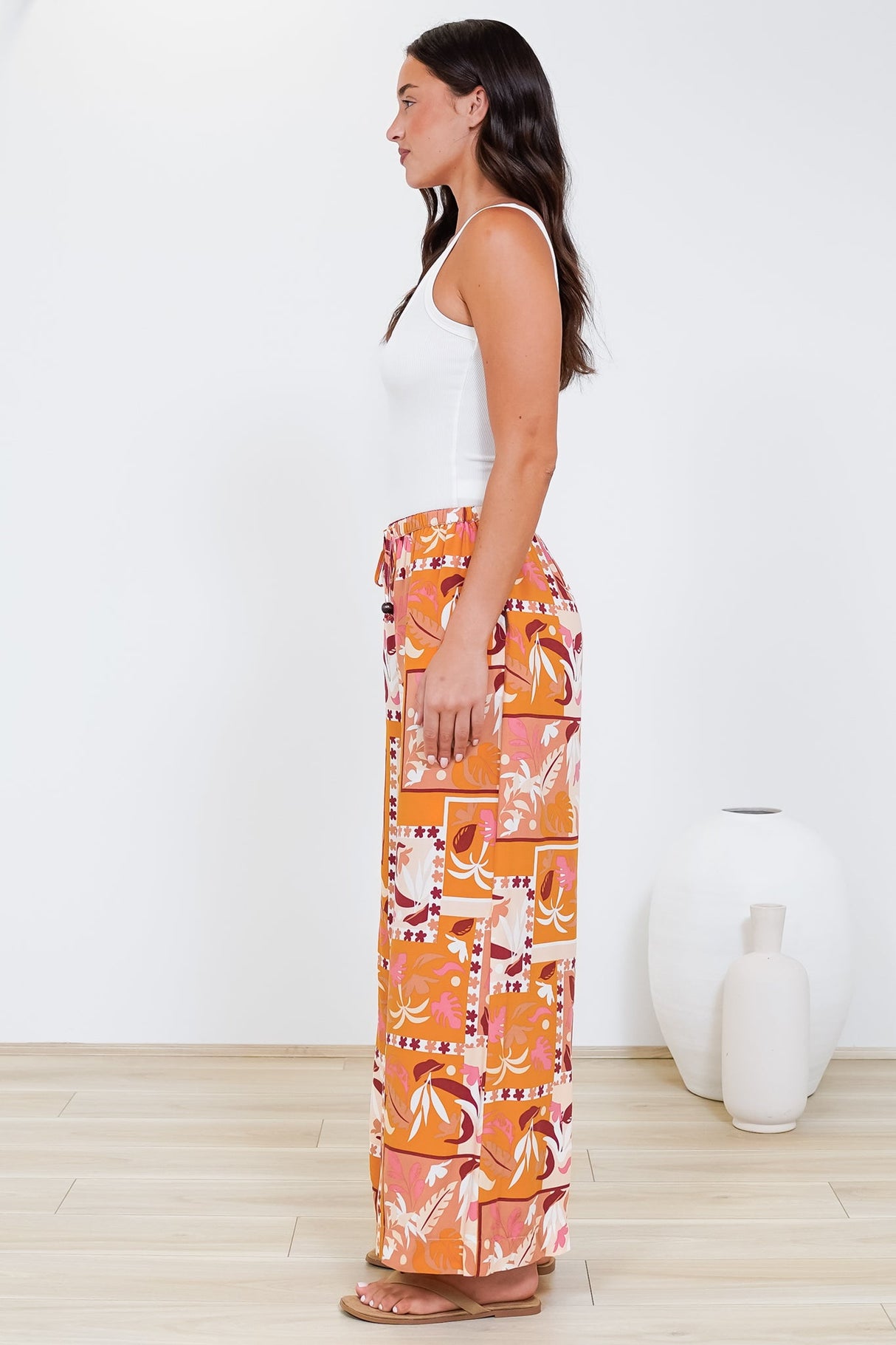 Tarin Pants - High Waisted Wide Leg Pants in Milla Muse Print