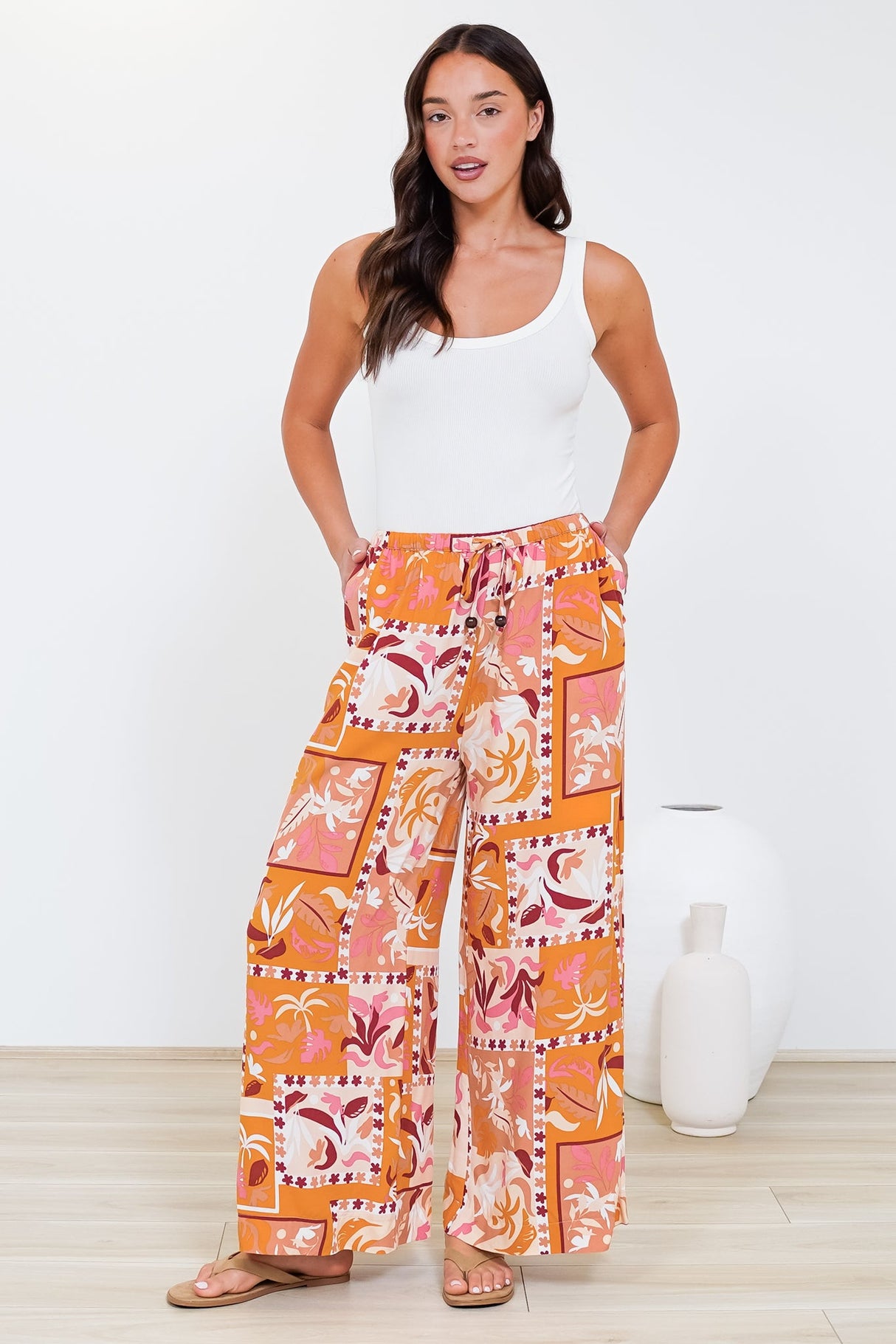 Tarin Pants - High Waisted Wide Leg Pants in Milla Muse Print