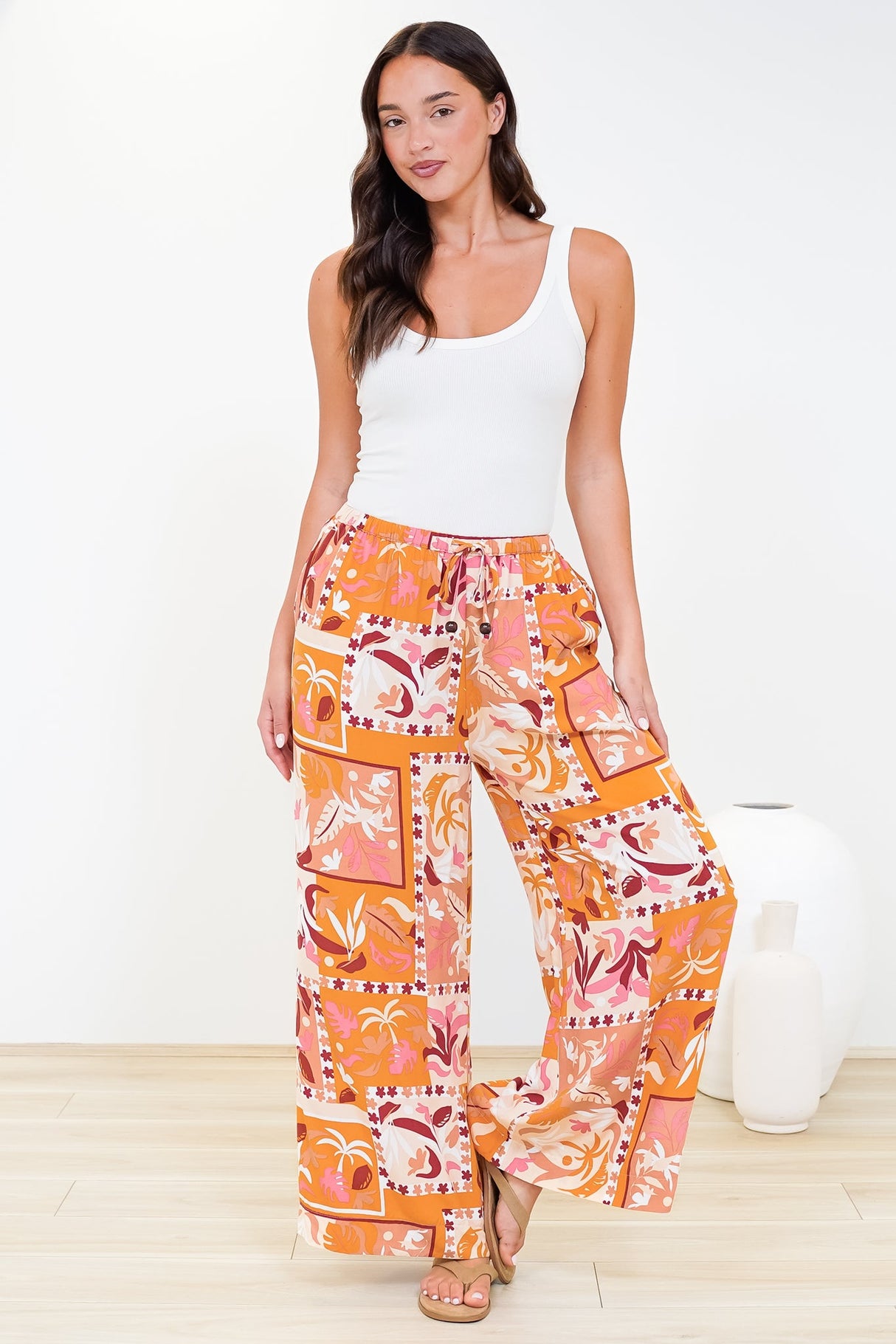 Tarin Pants - High Waisted Wide Leg Pants in Milla Muse Print