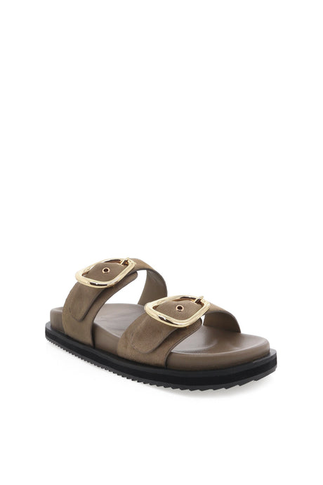 Theresa Slides - Fawn Suede