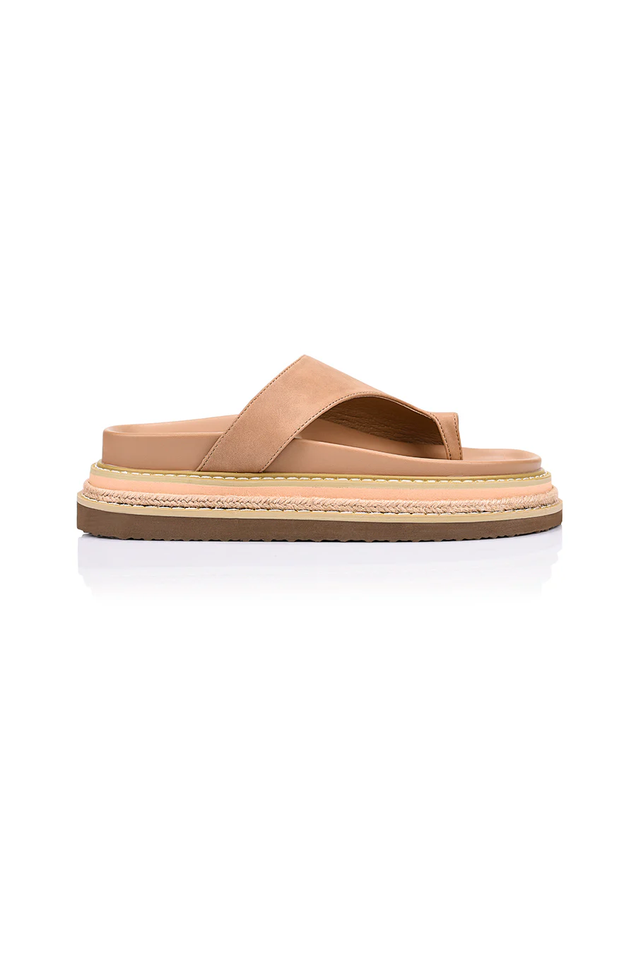 Thor Flatform Thongs in Biscuit