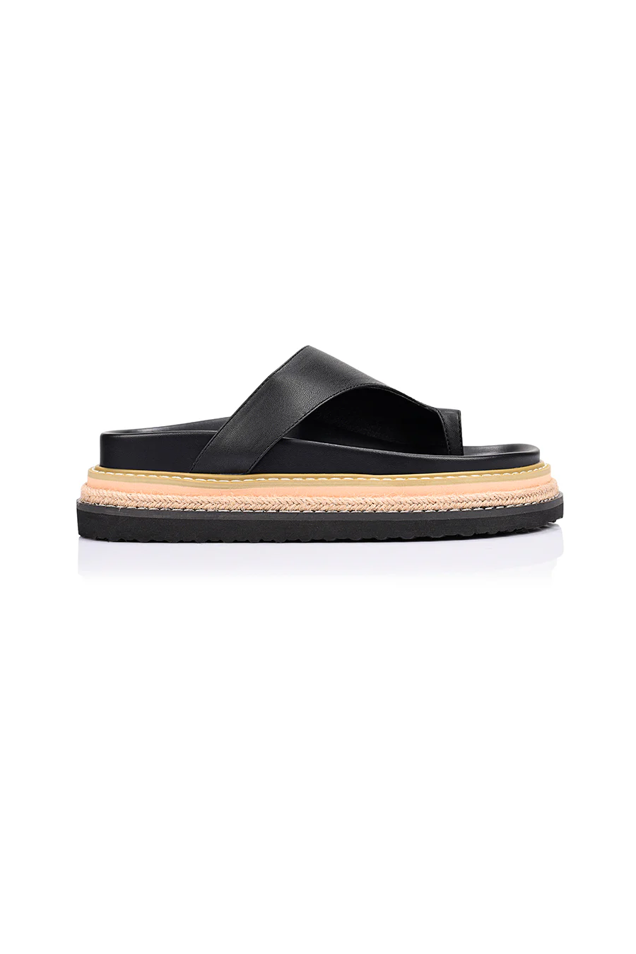 Thor Flatform Thongs in Black