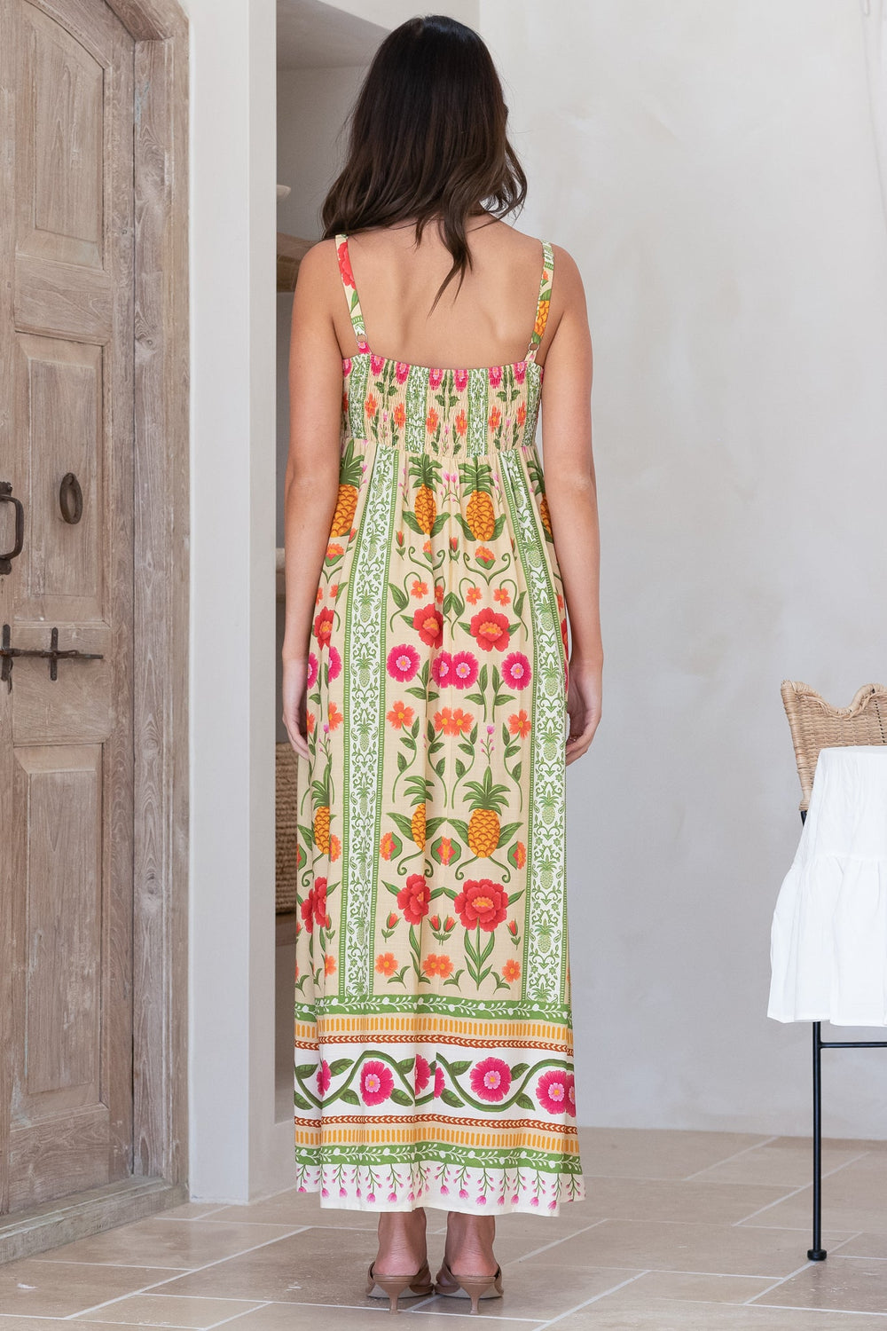 Tiff Maxi Dress - Adjustable Strap Sun Dress in Sunkissed Print