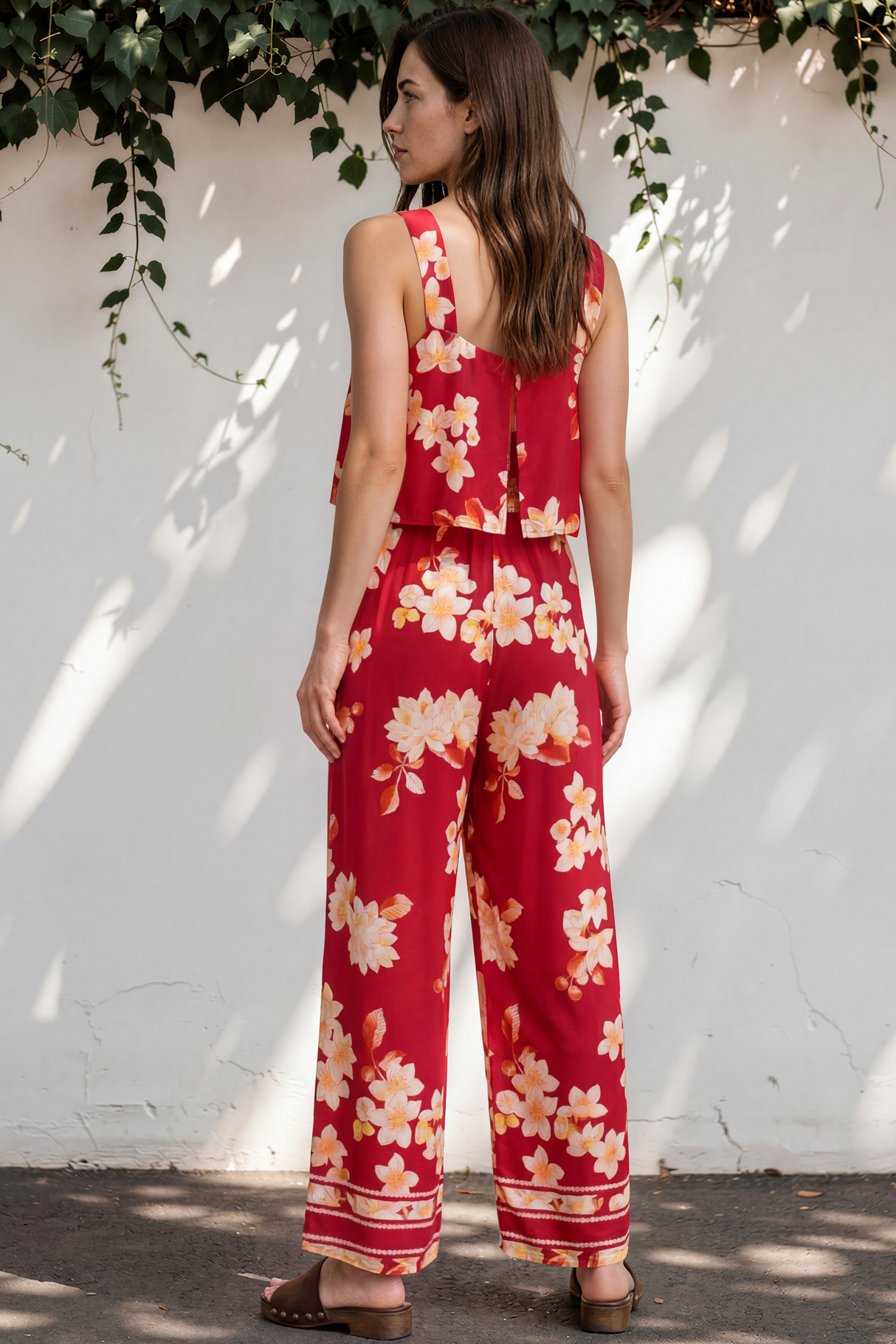 Model wearing True Jumpsuit in Varenna Print from Salty Crush