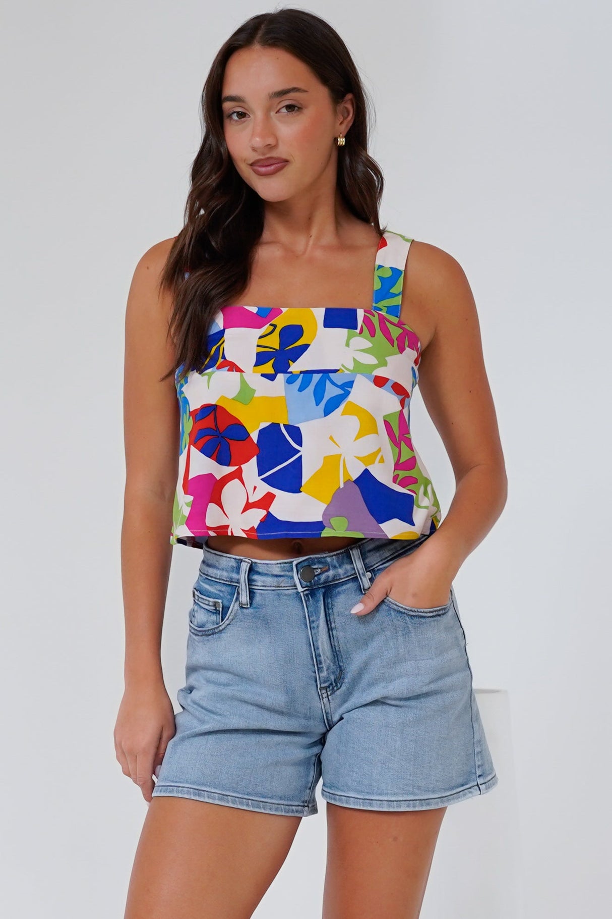 Umiko Cami - Thick Strap Boxy Cami in Betty Print