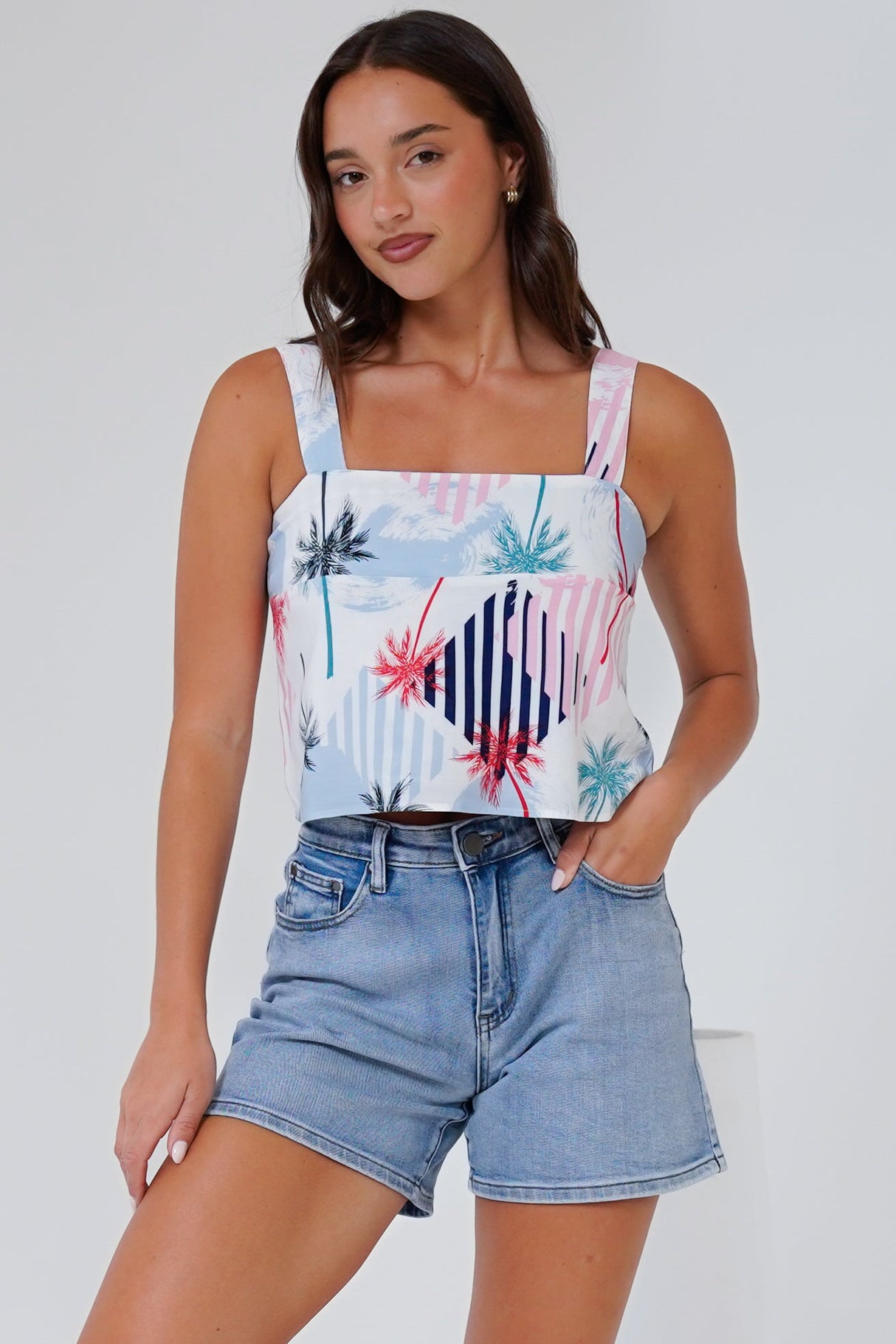 Umiko Cami - Thick Strap Boxy Cami in Frederika Print