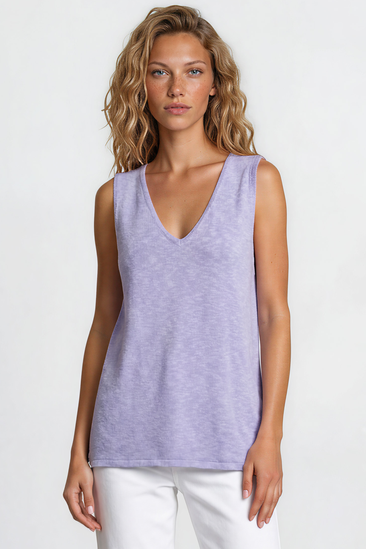 Model wearing Valerie Top in Blue from Salty Crush